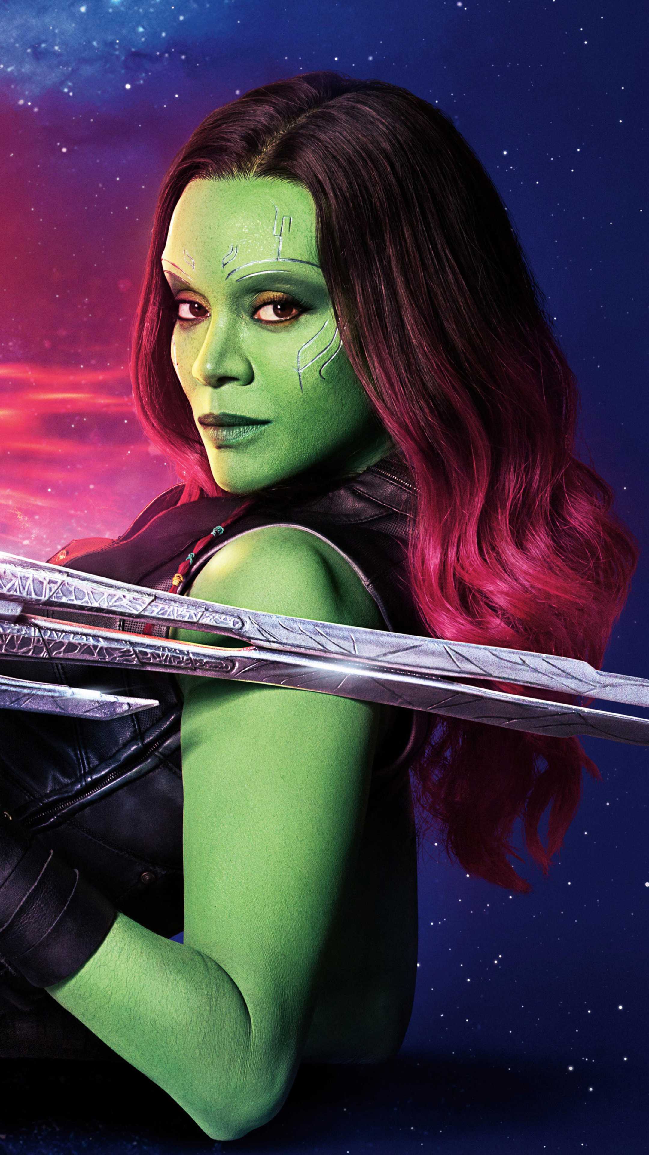 Gamora, Guardians of the Galaxy Vol 2 cast, Marvel superhero, 10k HD wallpapers, 2160x3840 4K Phone