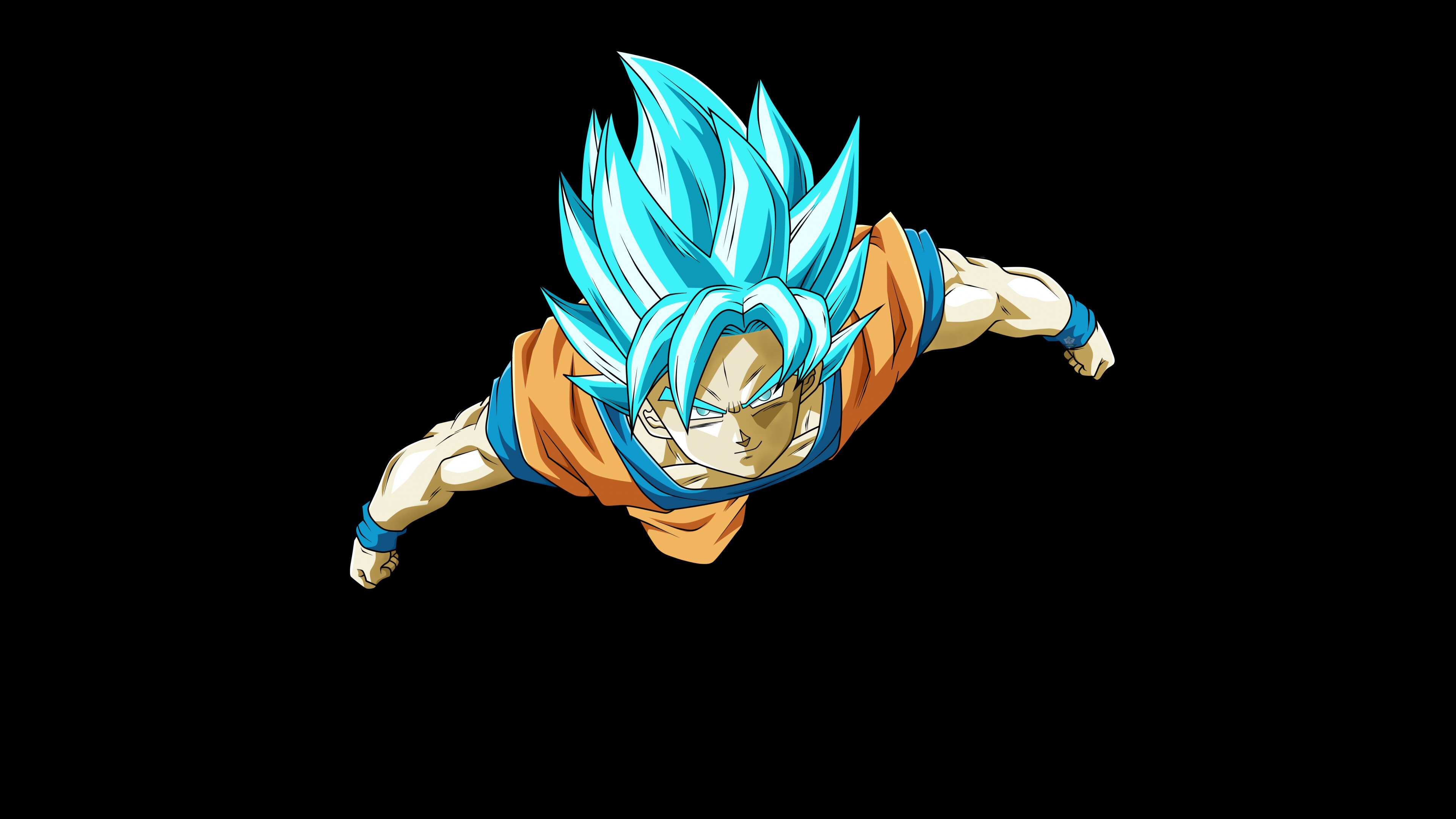Goku: Super Saiyan Blue, Superhuman strength, Advanced transformation. 3840x2160 4K Background.