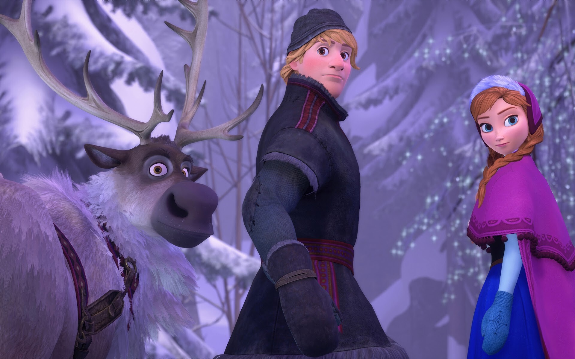 Frozen: Kristoff, Anna, Sven, Directed by Chris Buck and Jennifer Lee. 1920x1200 HD Wallpaper.
