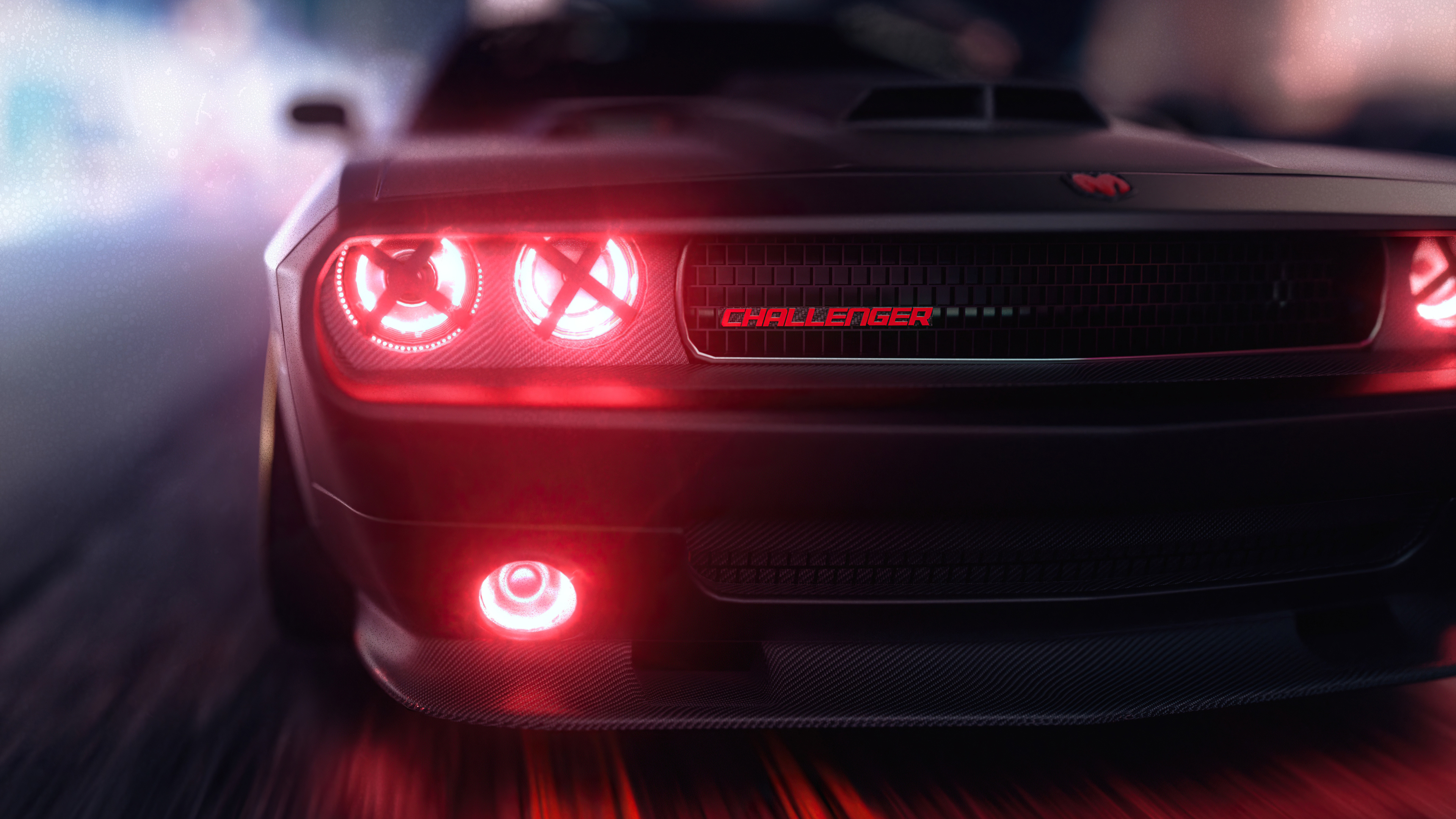 Dodge Challenger, Angel headlights, Cars 4K wallpapers, Auto expert, 3840x2160 4K Desktop