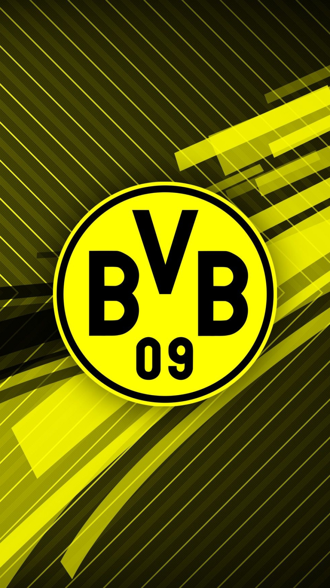 Borussia Dortmund: German football team logo, BVB 09. 1080x1920 Full HD Background.