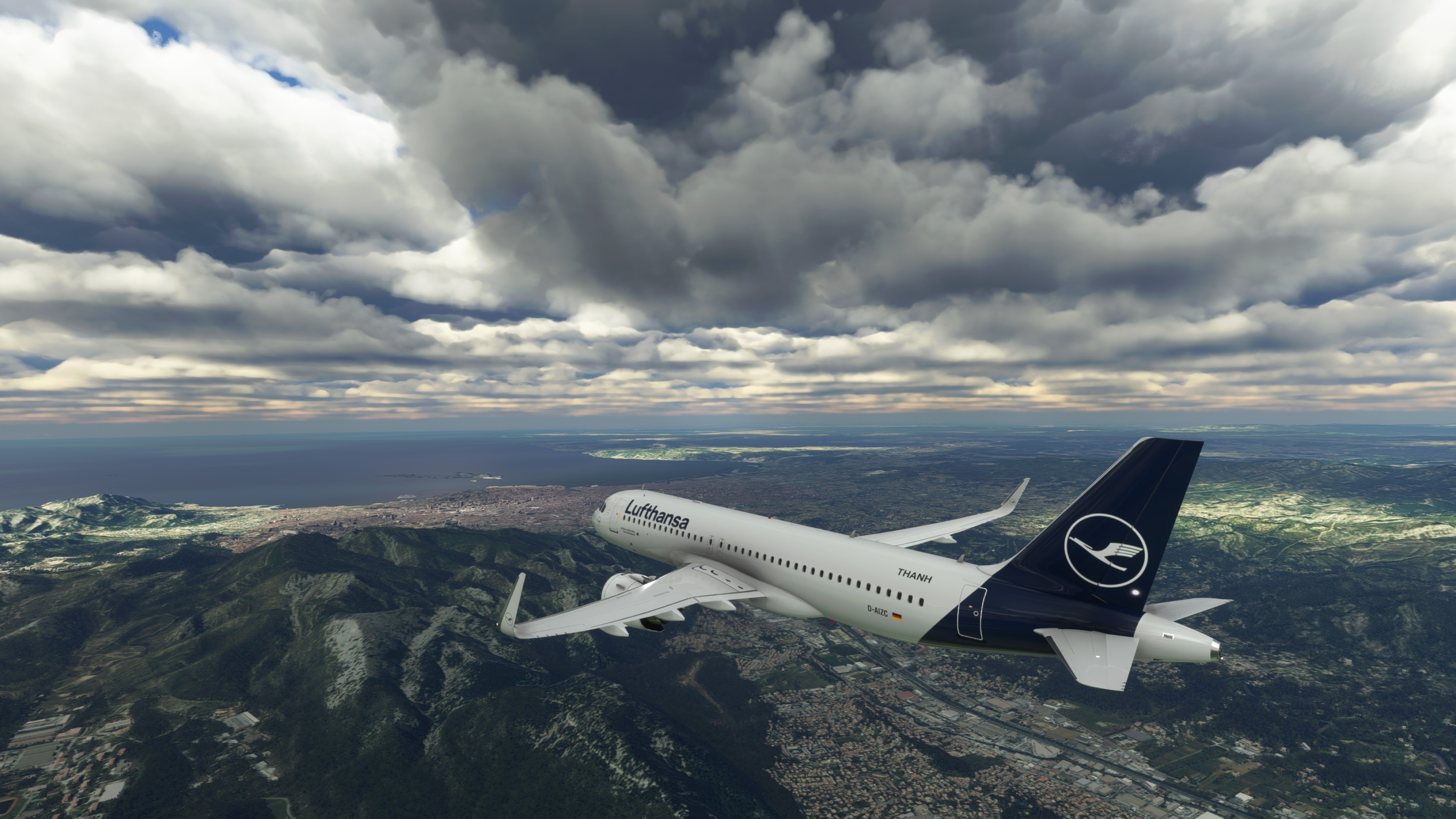 Lufthansa Livery, Ultra Resolution, Microsoft Flight Simulator, Travels, 3840x2160 4K Desktop