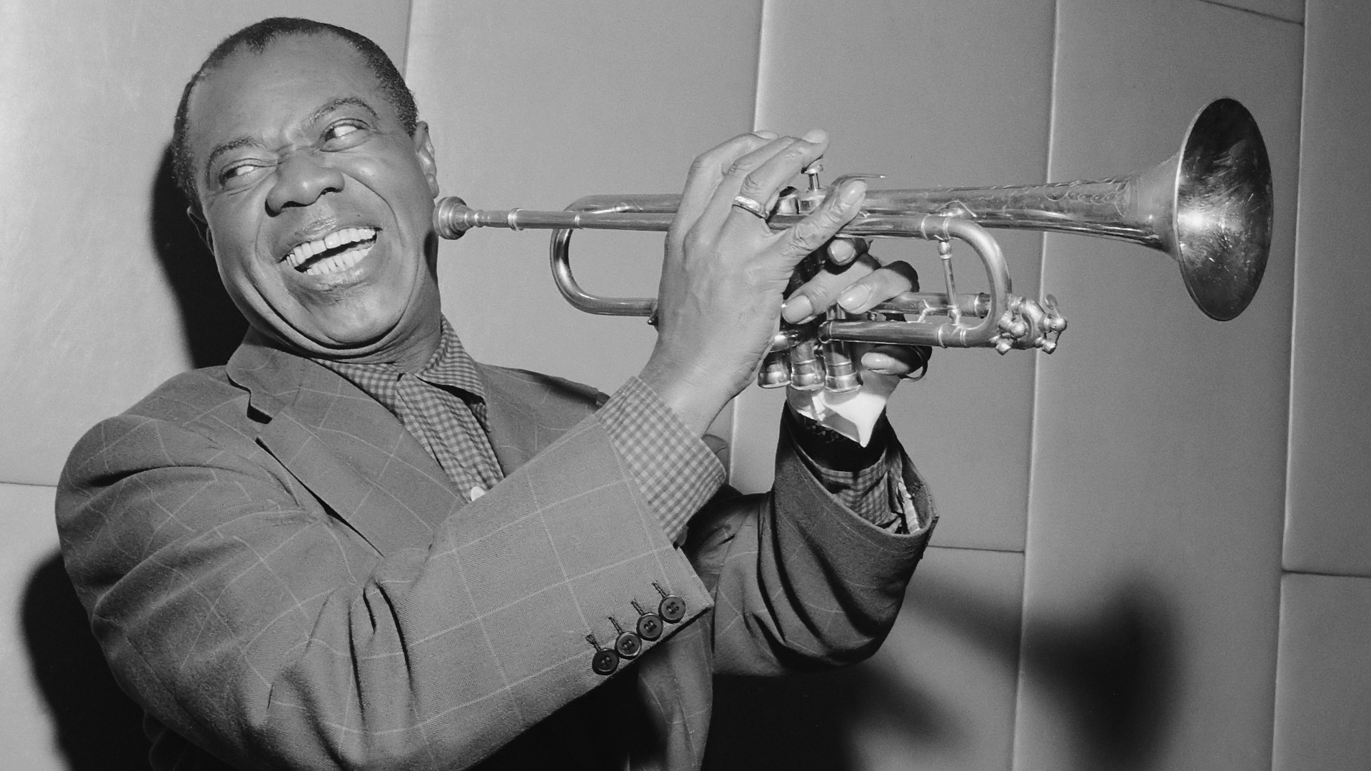 Louis Armstrong, Music fanart, Legendary trumpeter, Jazz great, 1920x1080 Full HD Desktop