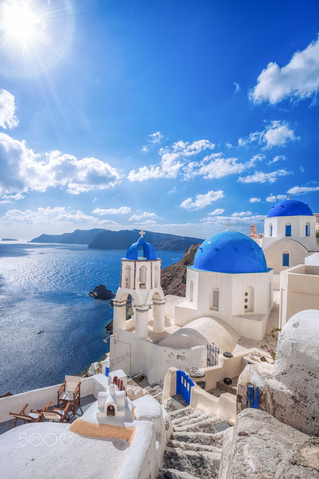 Blue Domes of Oia, Charming village, Santorini island, Greece travel, 1340x2000 HD Phone