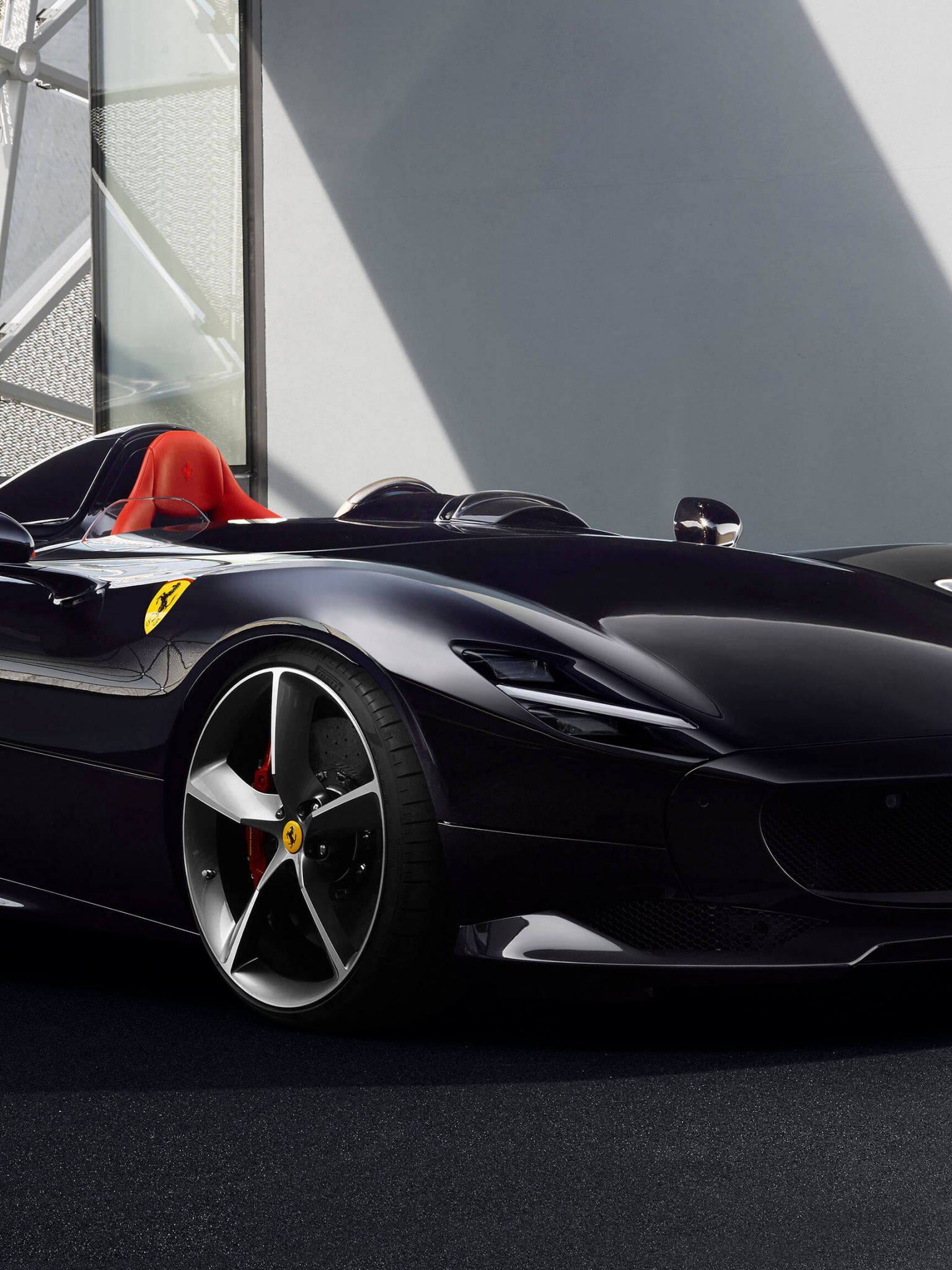Black Ferrari Monza, Background wallpaper, 1540x2050 HD Phone