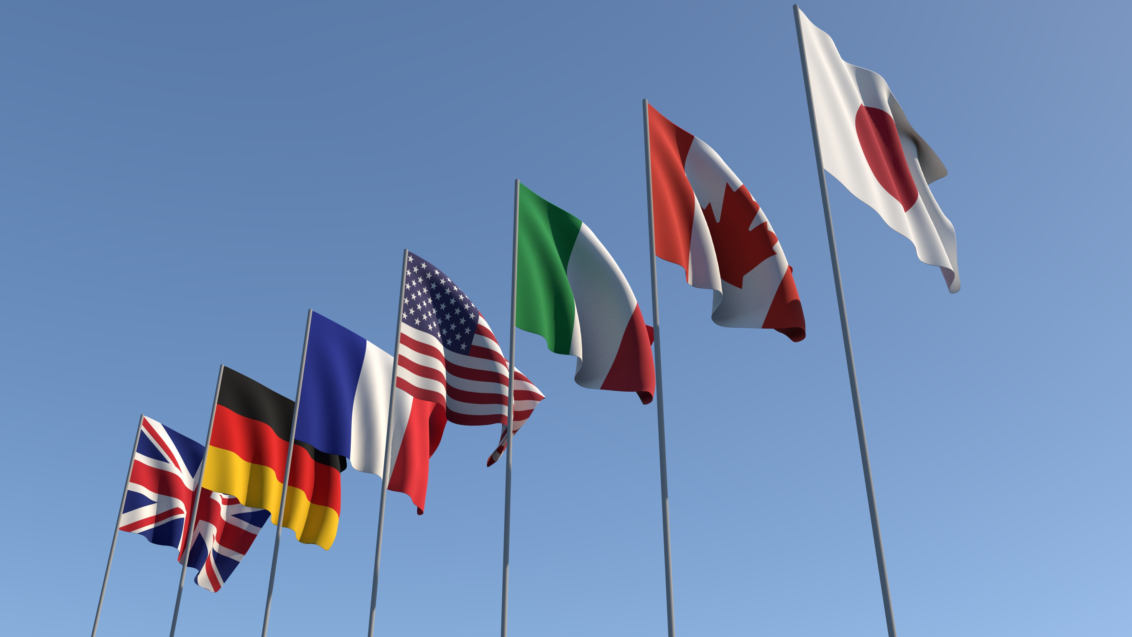 International Flags, G7 expectations, Brunswick summit, Global cooperation, 3840x2160 4K Desktop