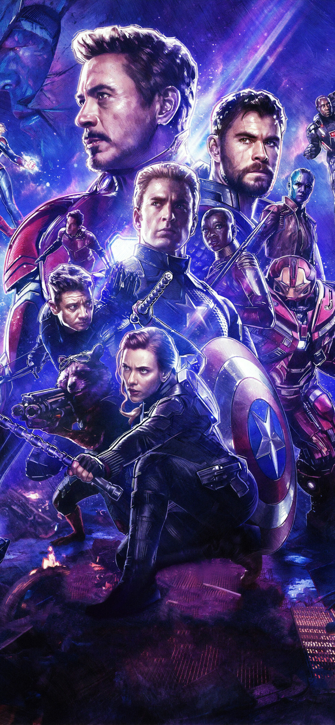 Avengers: A film based on the Marvel Comics superhero team, 2012. 1130x2440 HD Background.