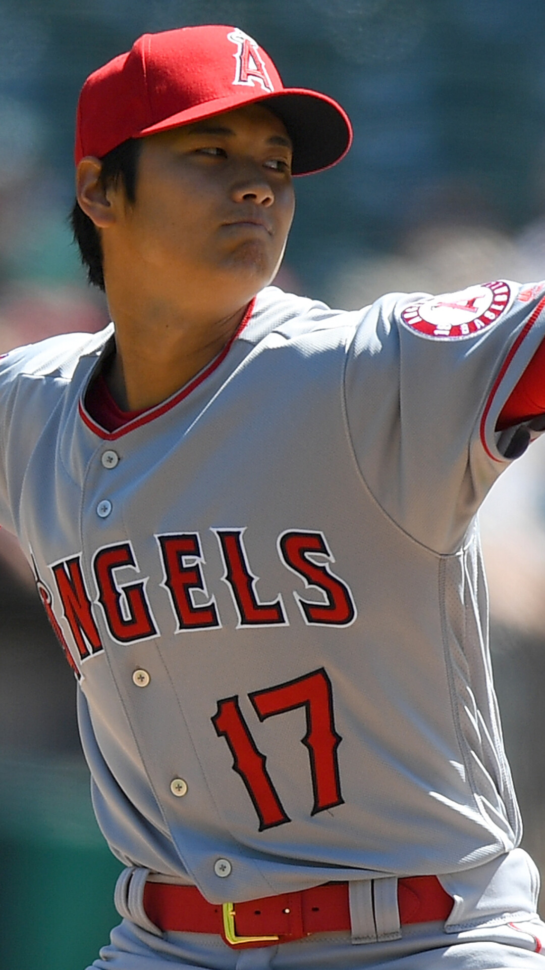 Shohei Ohtani: The first player in AL history to reach 30 home runs and 10 stolen bases in the first 81 games of the season. 1080x1920 Full HD Wallpaper.