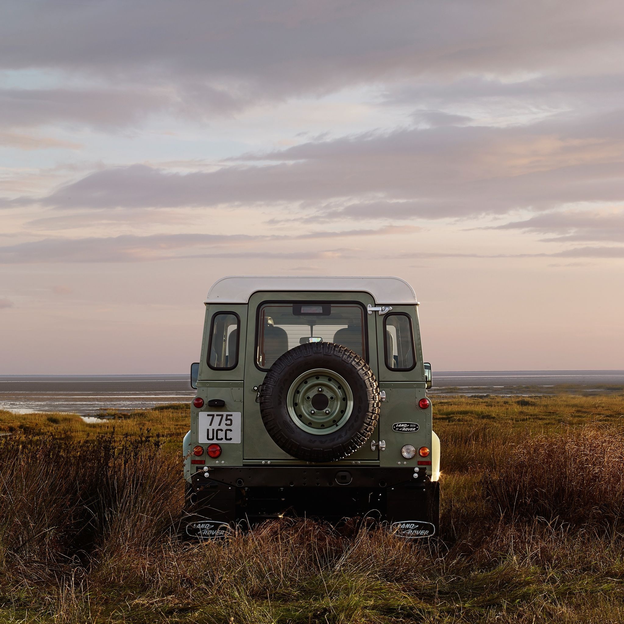 Land Rover Defender, Classic off-roader, Vintage charm, Iconic vehicle, 2050x2050 HD Phone