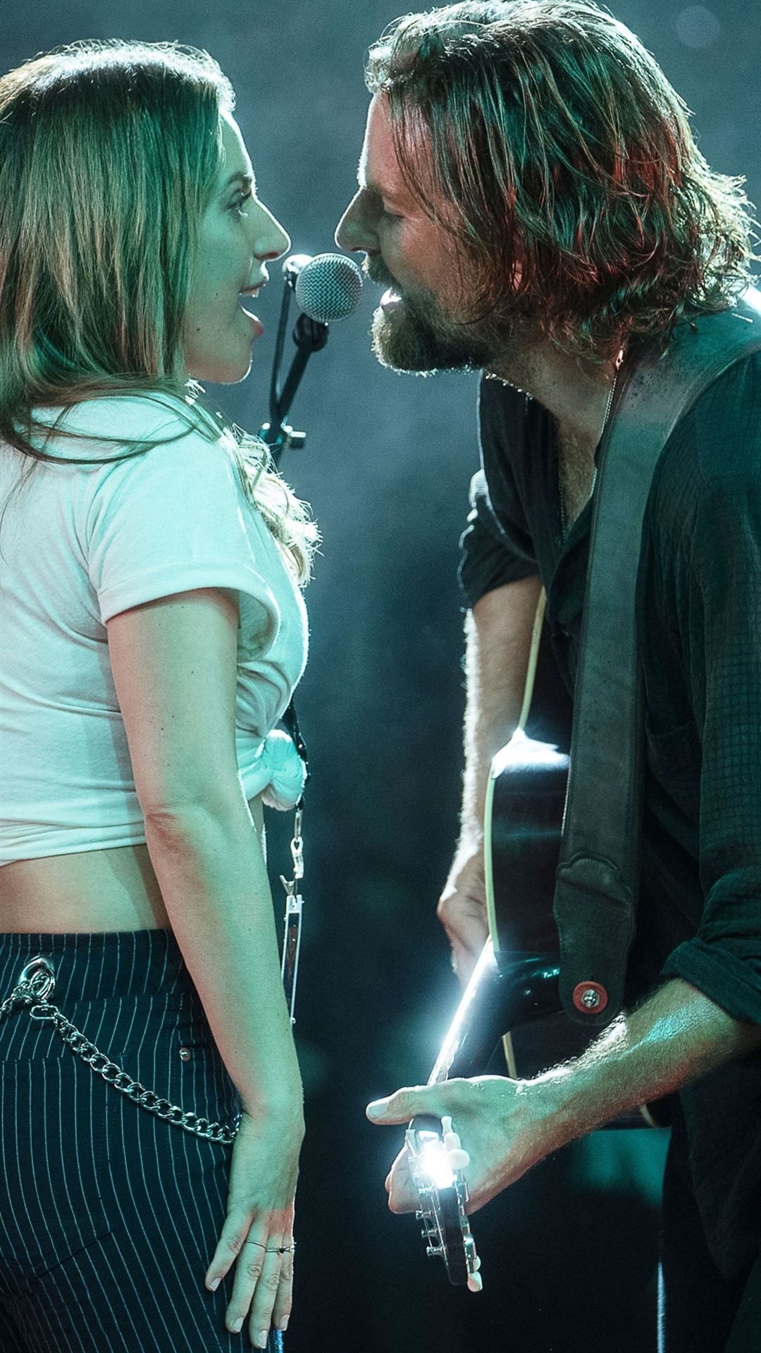 A Star Is Born: Lady Gaga and Bradley Cooper, American actor and filmmaker. 1080x1920 Full HD Wallpaper.