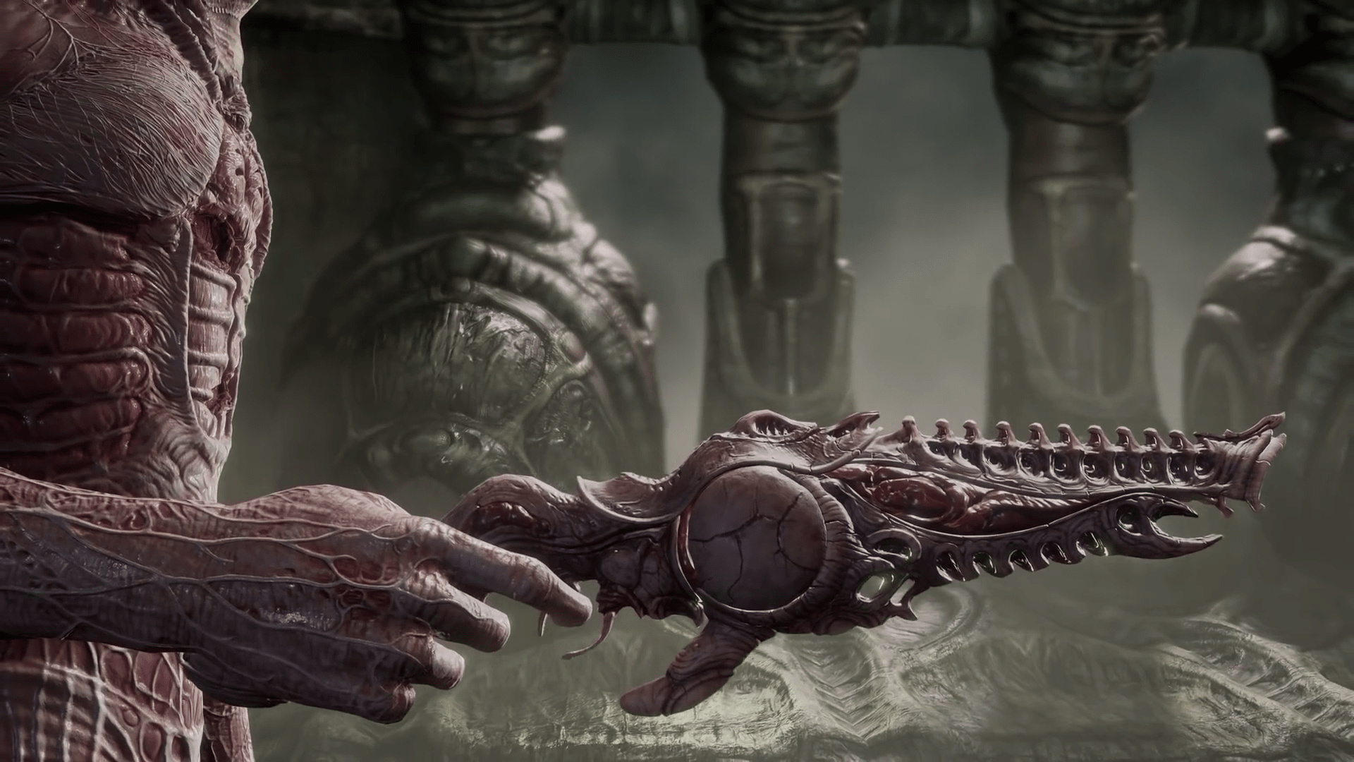 Scorn (Game): A first-person horror adventure, An array of organic weaponry. 1920x1080 Full HD Wallpaper.