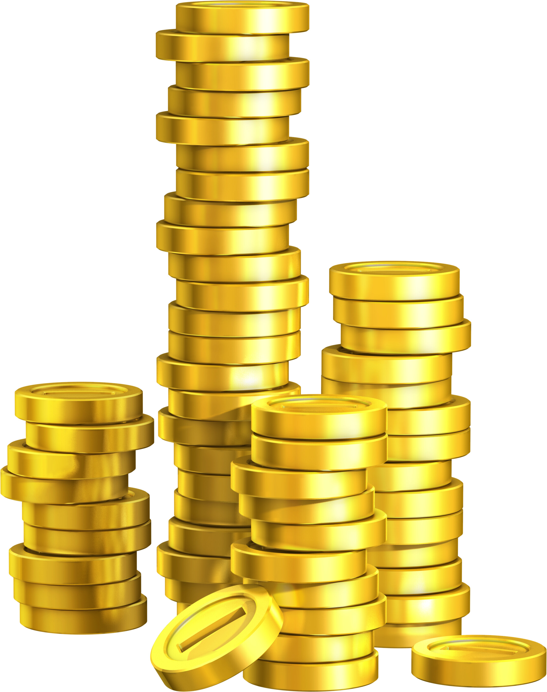 Gold Coins: Stack of coins, A small round piece of metal used as a medium of exchange. 2160x2730 HD Wallpaper.