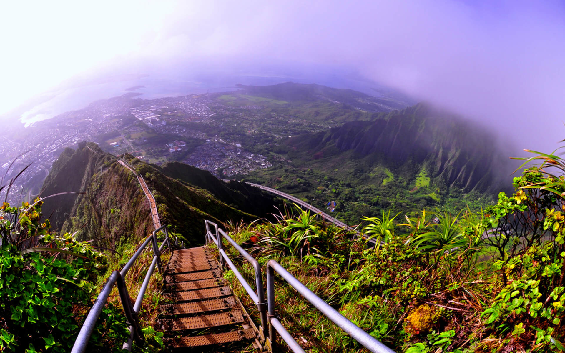 Haiku Stairs, Oahu Hawaii, Haiku wallpaper, Stairway to heaven, 1920x1200 HD Desktop