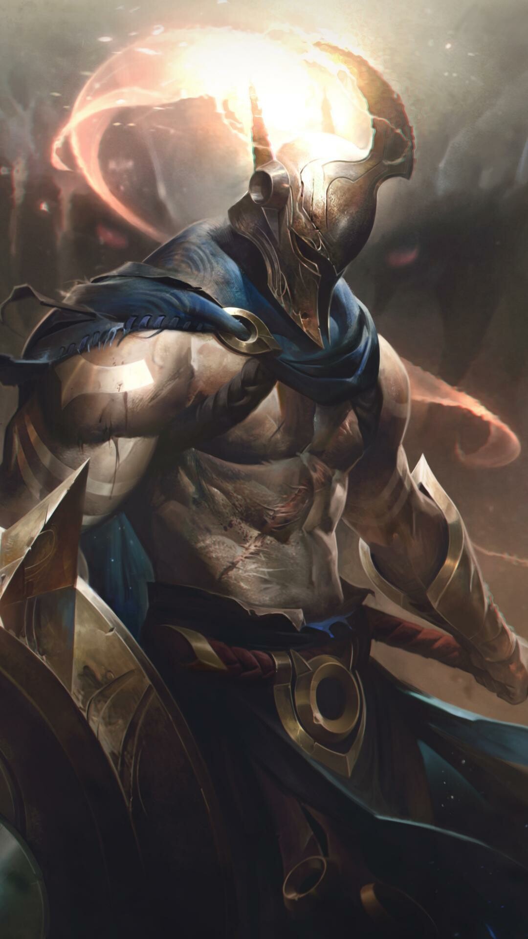League of Legends: Pantheon, the Unbreakable Spear, Fighter, Diver. 1080x1920 Full HD Background.