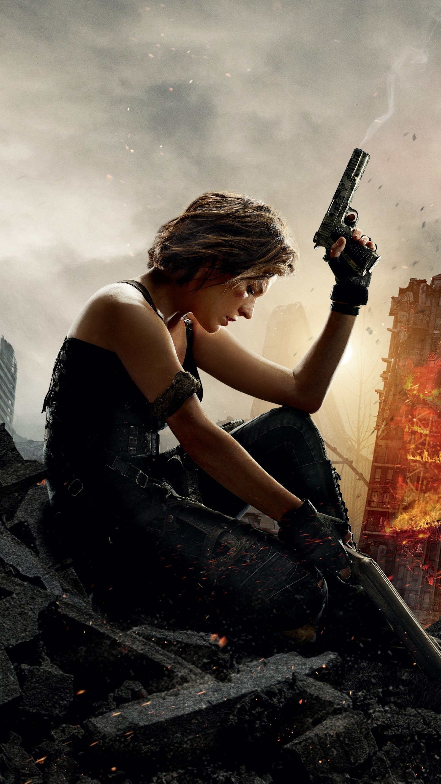 Milla Jovovich, Resident Evil: The Final Chapter, Guns, Best movies, 1440x2560 HD Phone