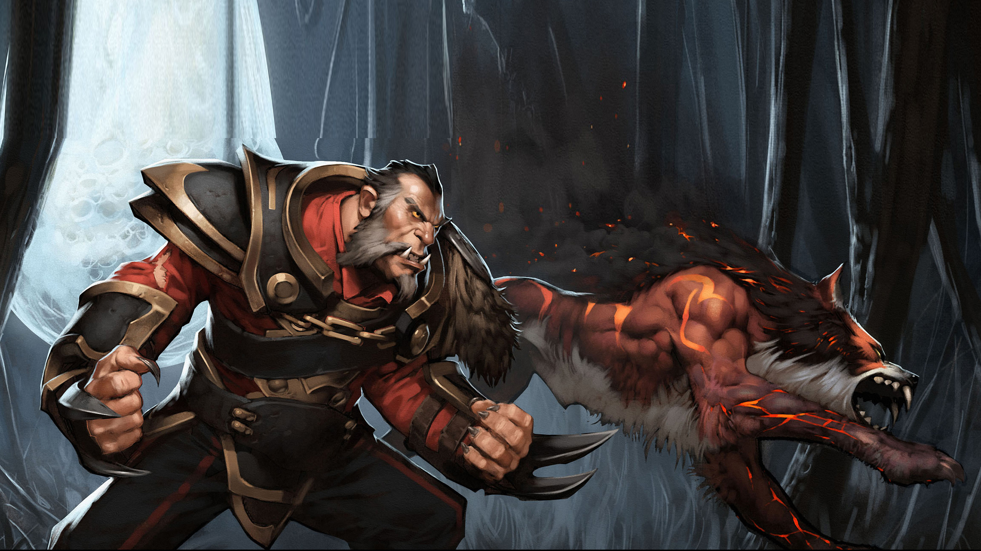 Dota 2 Lycan, Howl ability, Summon wolves, HD wallpapers, 3200x1800 HD Desktop