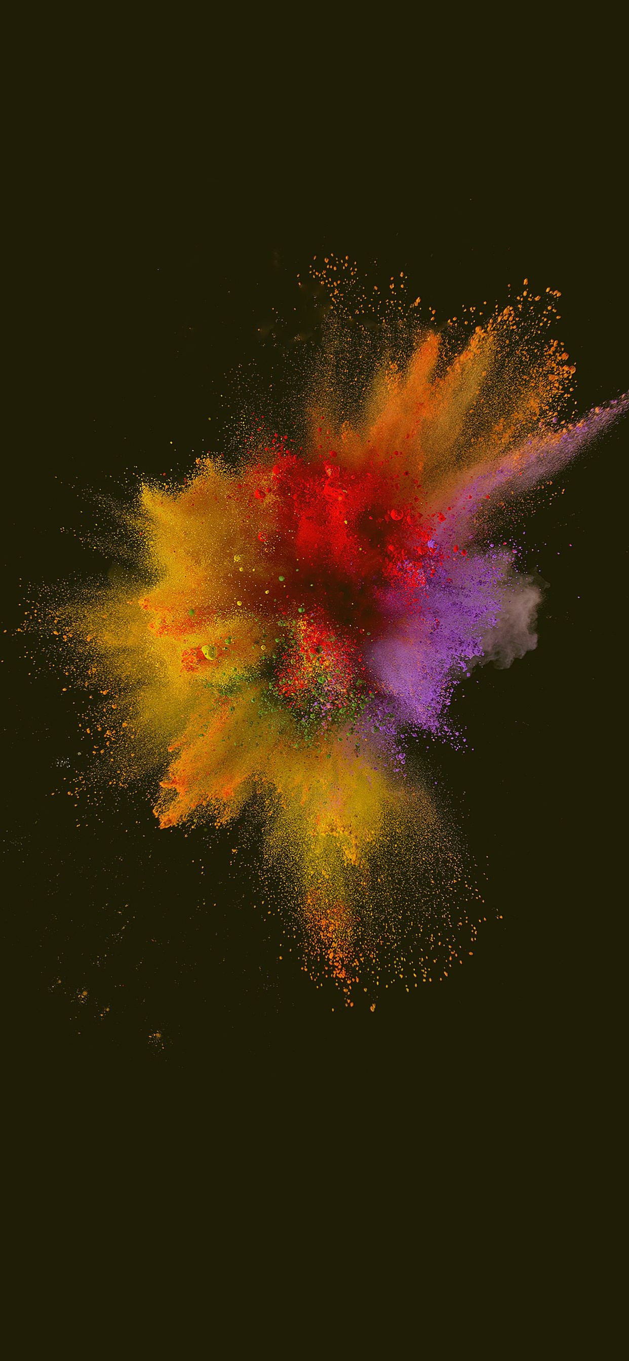 Powder, Explosion of colors, Abstract wallpapers, Artistic display, 1250x2690 HD Handy