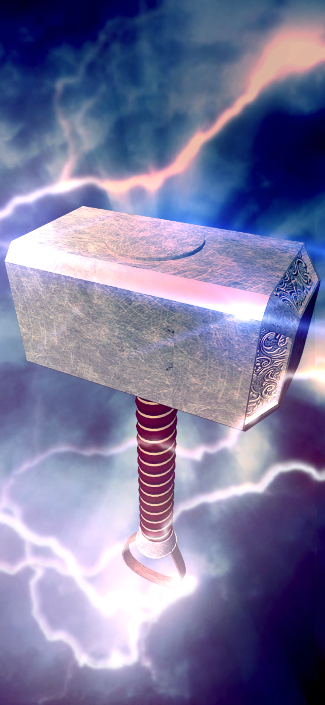3D iPhone background, Thor hammer, High definition, Immersive visual, 1130x2440 HD Phone