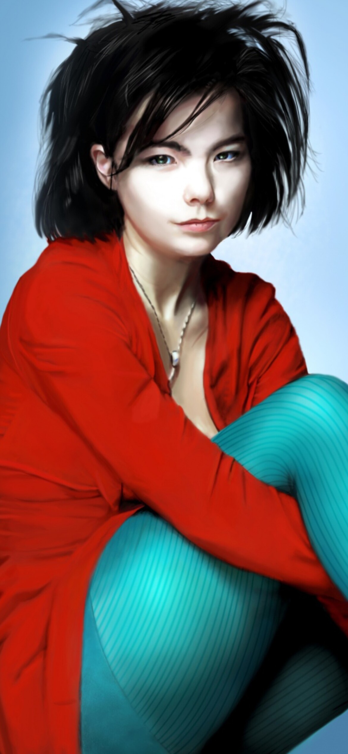 Bjork, Painting-inspired wallpaper, iPhone 11 Pro, Colorful masterpiece, 1170x2540 HD Handy