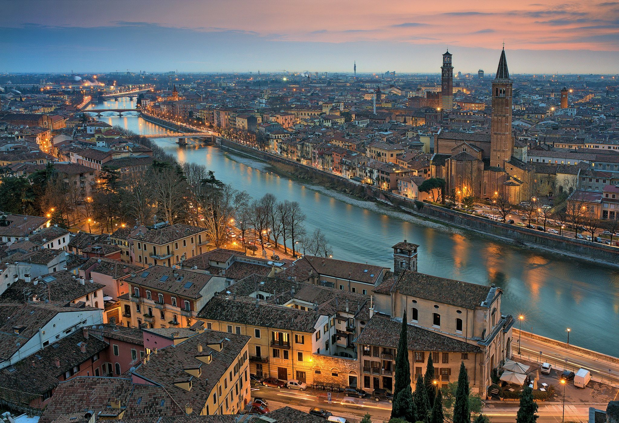 Verona, Italy sunset, City architecture, Italian charm, 2050x1410 HD Desktop