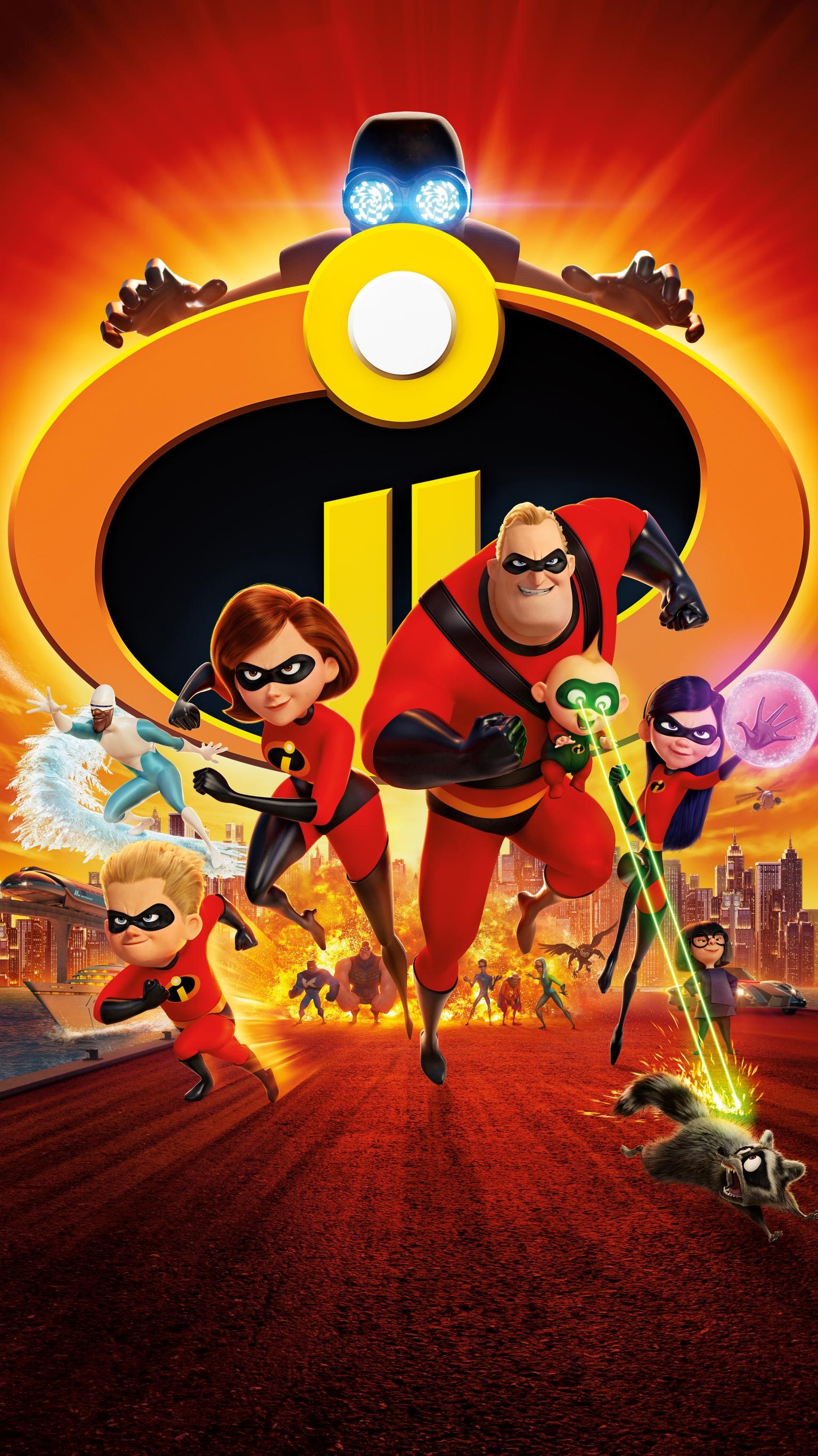 Incredibles 2, Vibrant phone wallpapers, Eye-catching backgrounds, Superhero family, 1540x2740 HD Phone