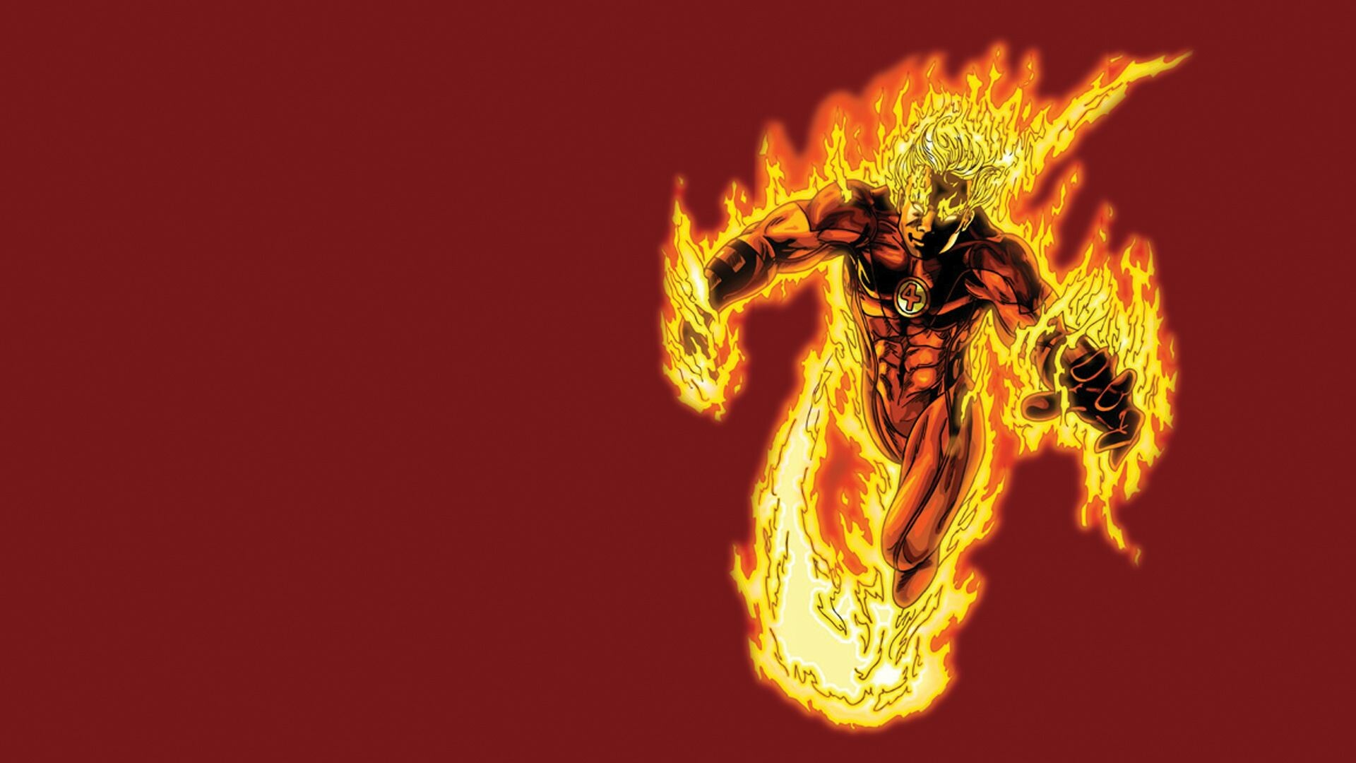 Human Torch: One of Timely Comics' three signature characters, along with Captain America and Namor the Sub-Mariner. 1920x1080 Full HD Background.