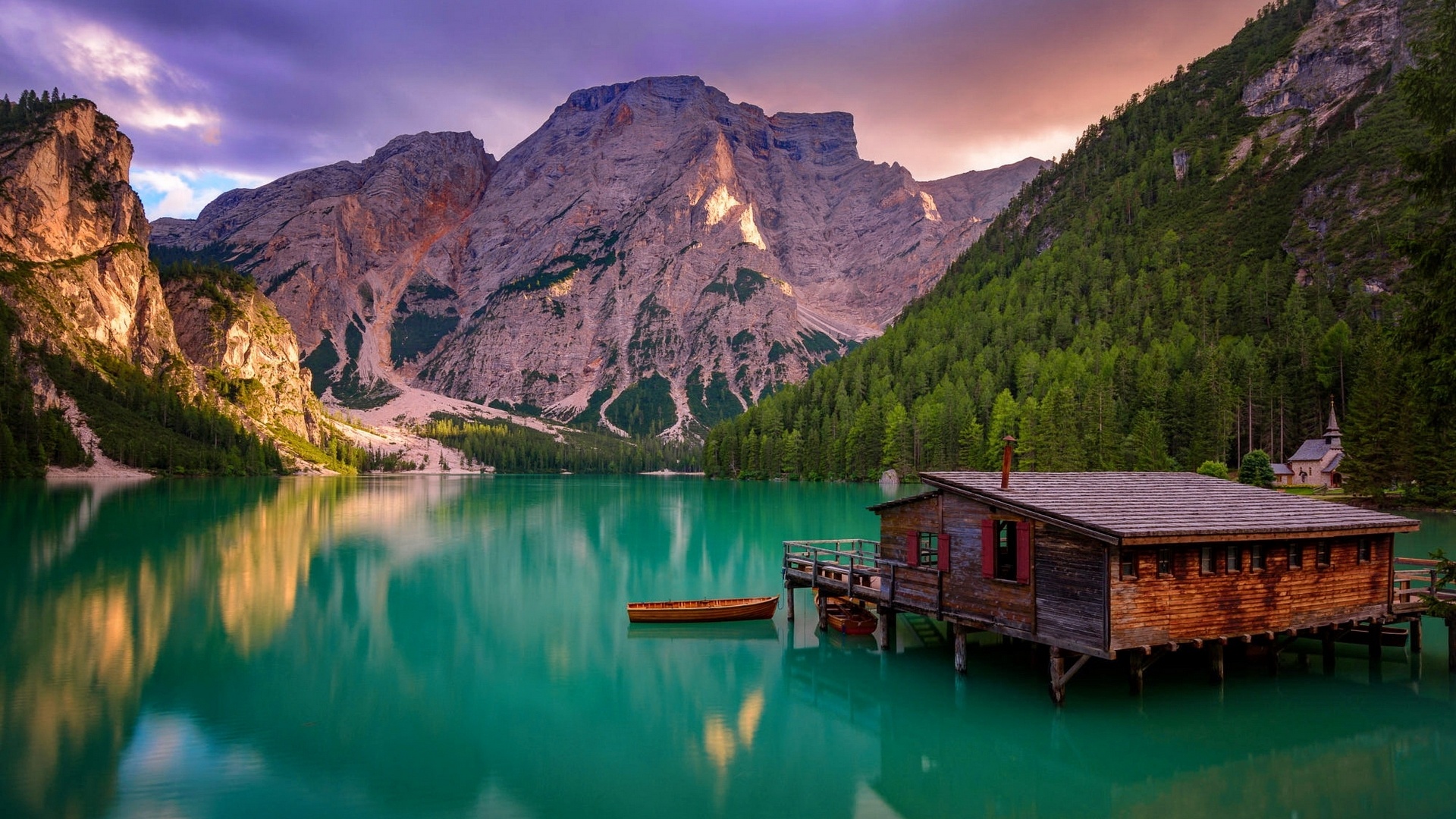Mountain lake, Dolomites scenery, Italy landscapes, Stunning wallpapers, 1920x1080 Full HD Desktop