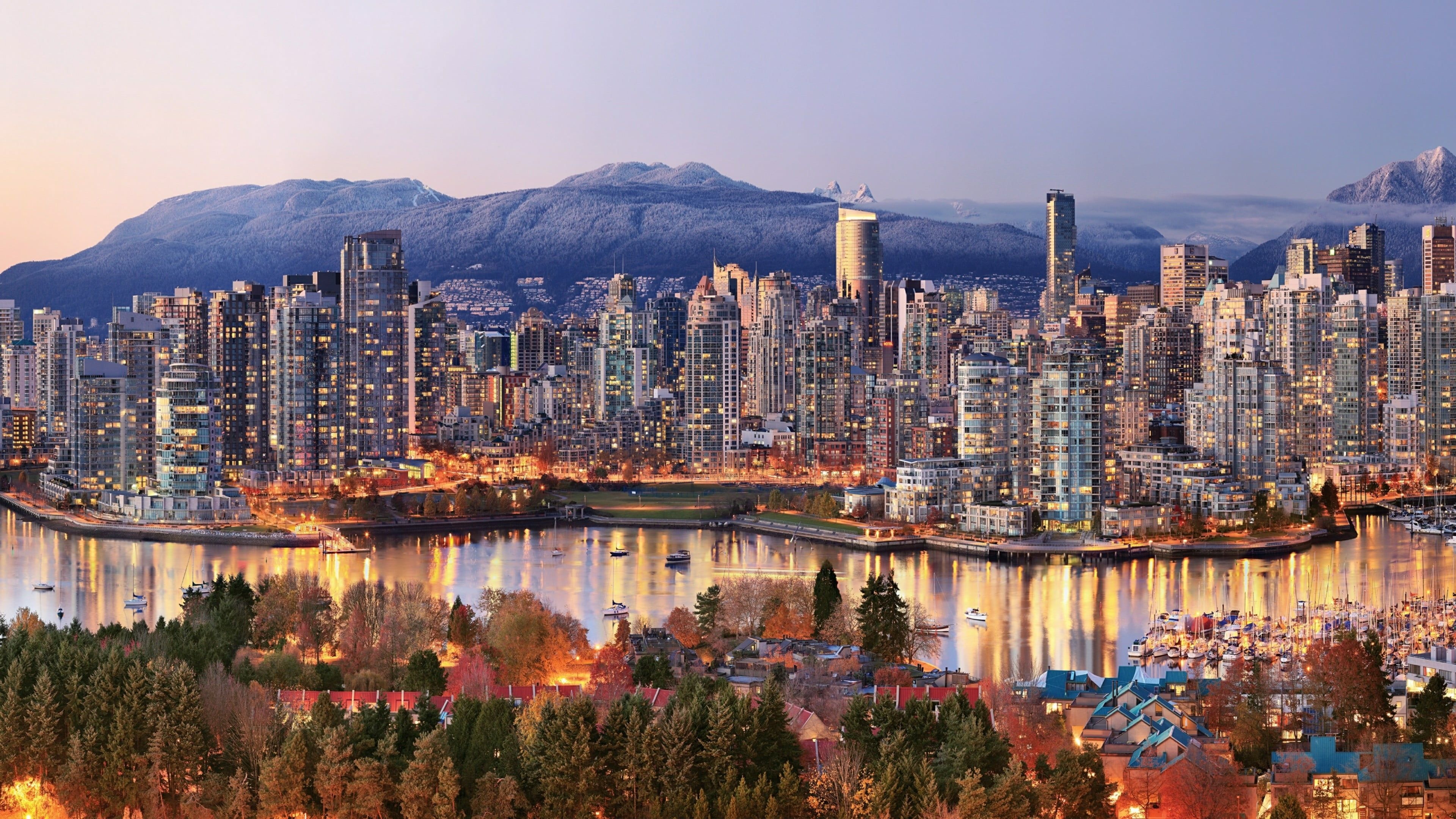 Vancouver Skyline, Majestic cityscape, Reflection on water, Urban metropolis, 3840x2160 4K Desktop