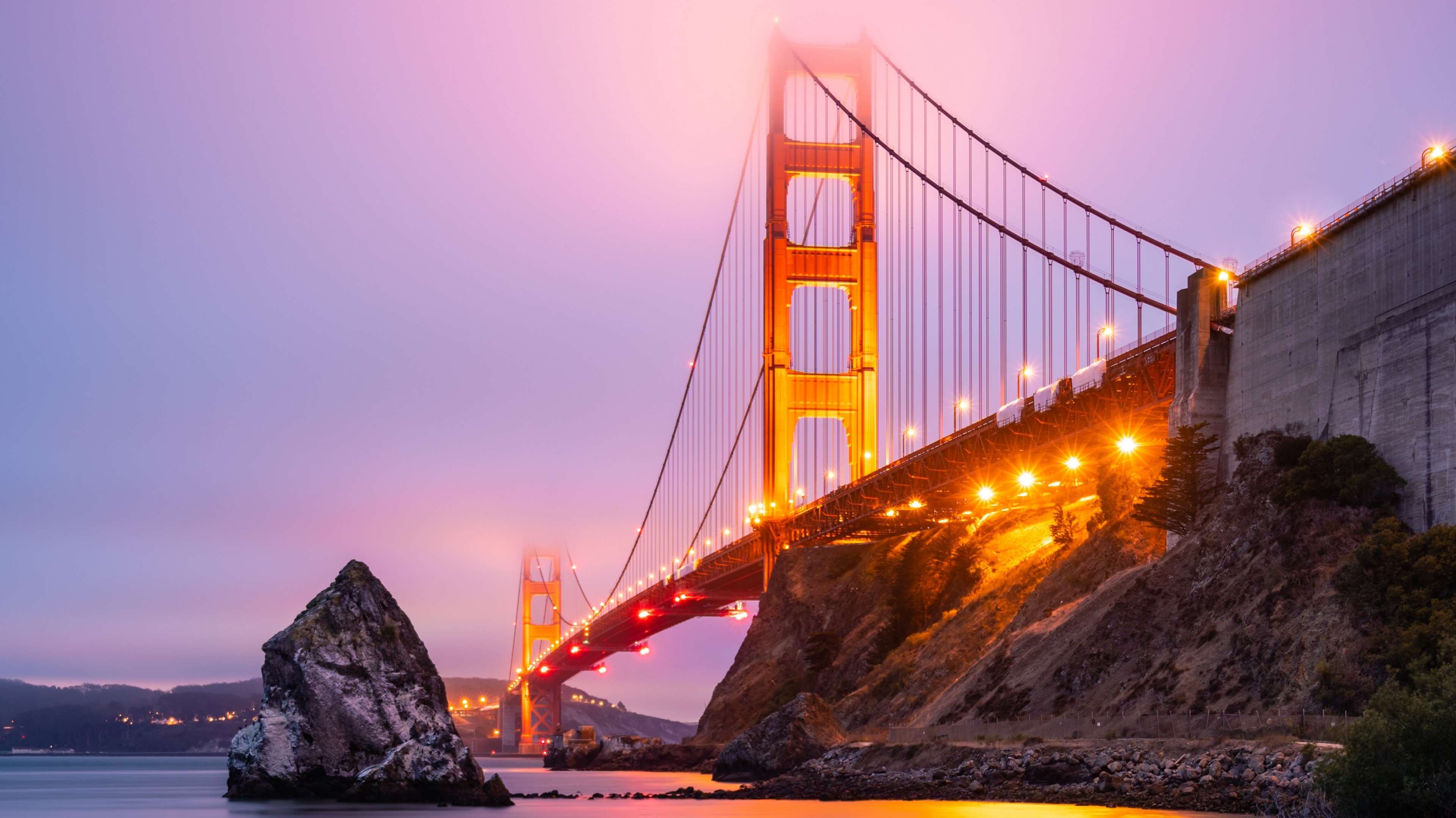 Golden Gate Bridge, 4K wallpaper, San Francisco sunset, California beauty, 3840x2160 4K Desktop