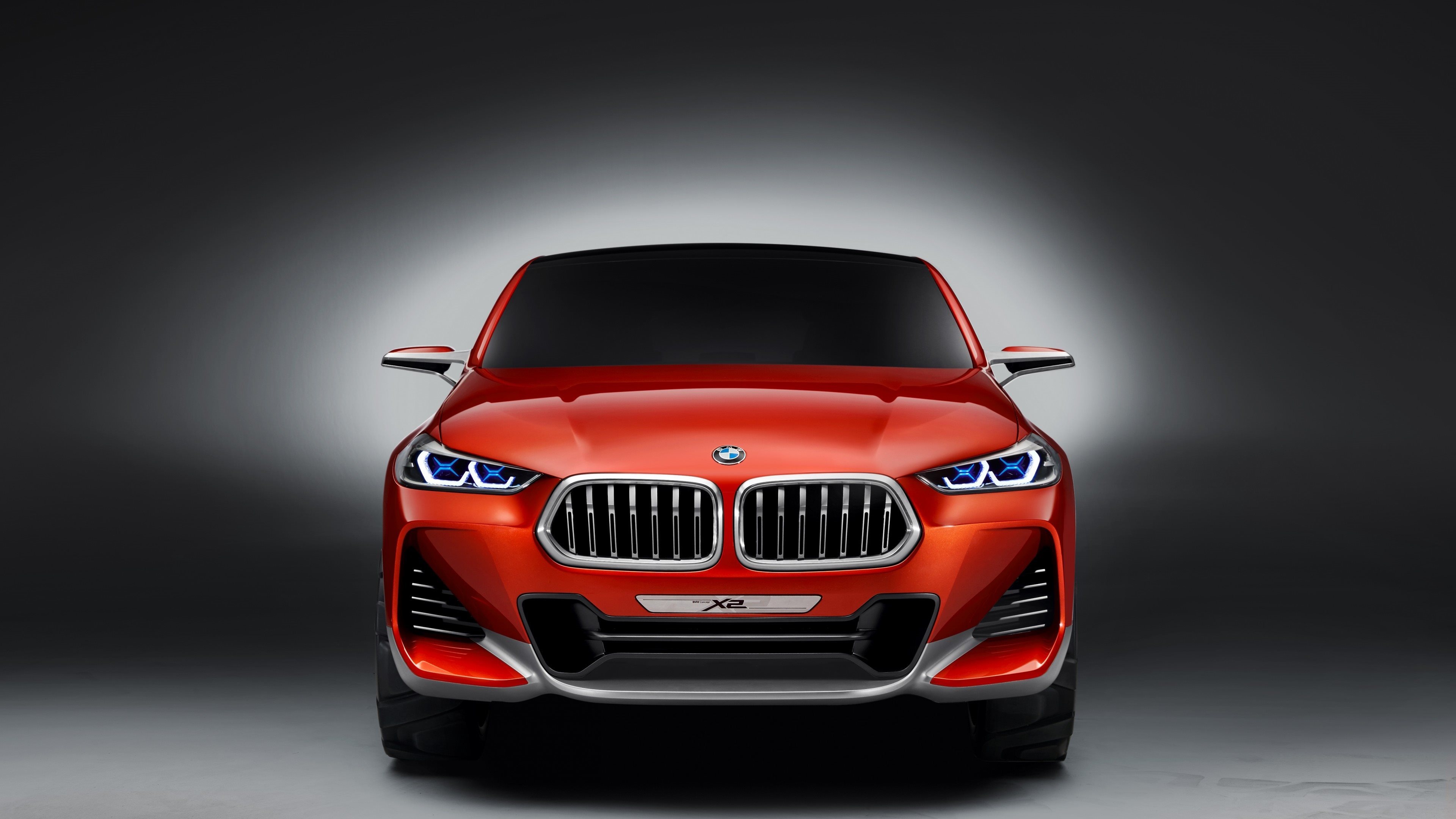 BMW X2, 2018 model, 4k front view, Orange, 3840x2160 4K Desktop