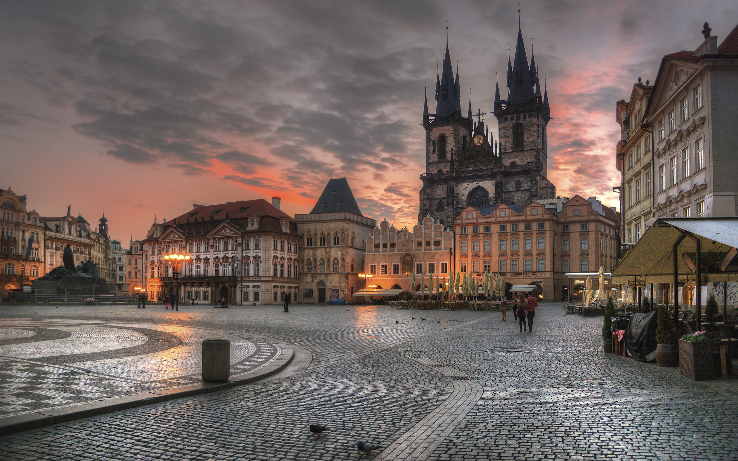 Czechia (Czech Republic): A historic square in the Old Town quarter of Prague. 2880x1800 HD Background.