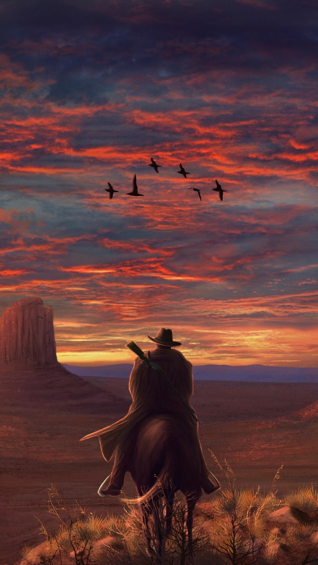 Red Dead Redemption: The game was released on October 26, 2018 for PlayStation 4 and Xbox One. 1080x1920 Full HD Background.