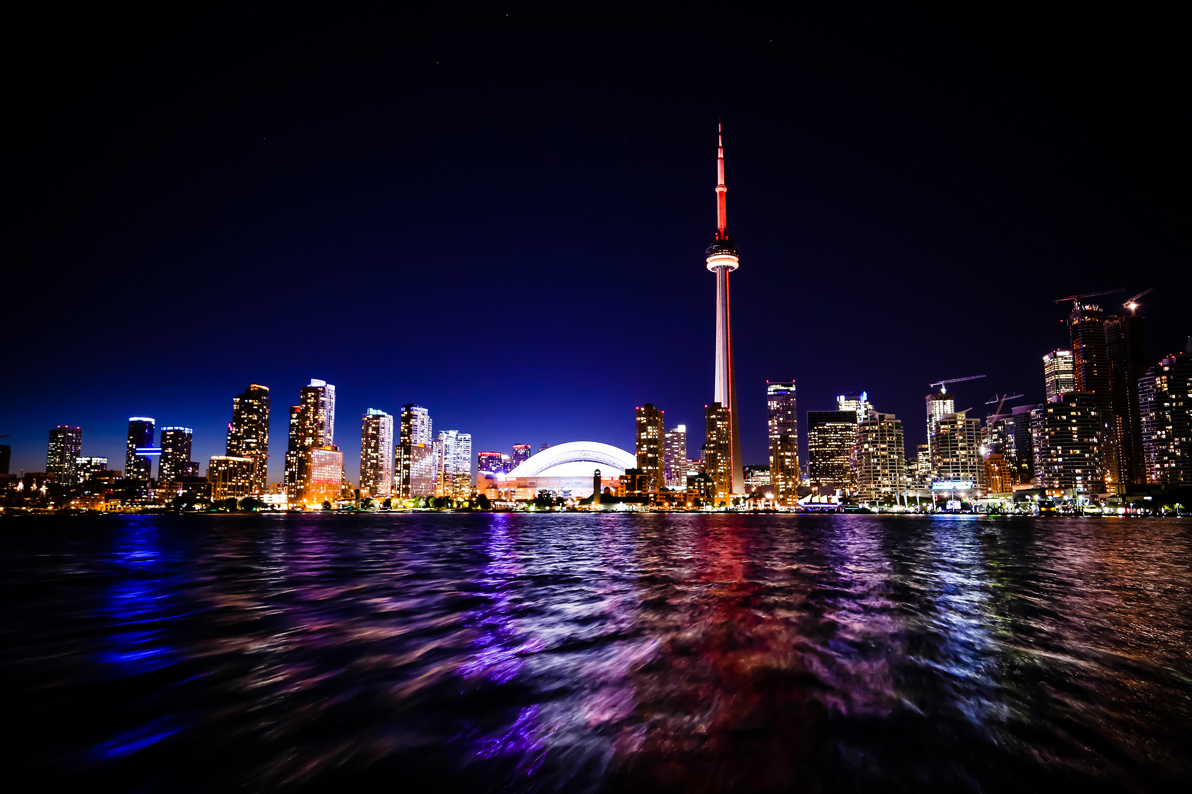 Toronto Skyline, CN Tower, Toronto Canada, Night skyline, 2400x1600 HD Desktop