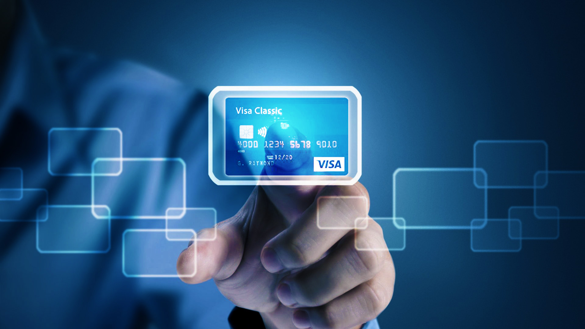 Visa (Card): A virtual financial services, Cryptocurrencies, International payment system. 1920x1080 Full HD Wallpaper.