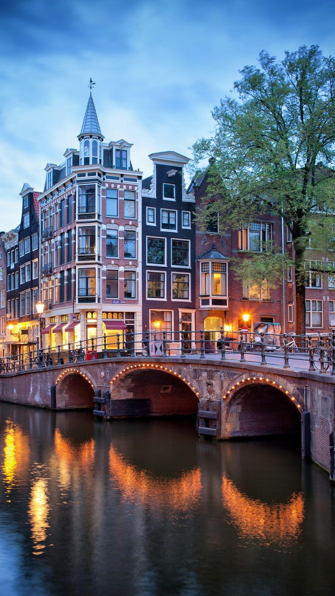Netherlands: Amsterdam, Known for its artistic heritage, elaborate canal system and narrow houses. 1080x1920 Full HD Background.