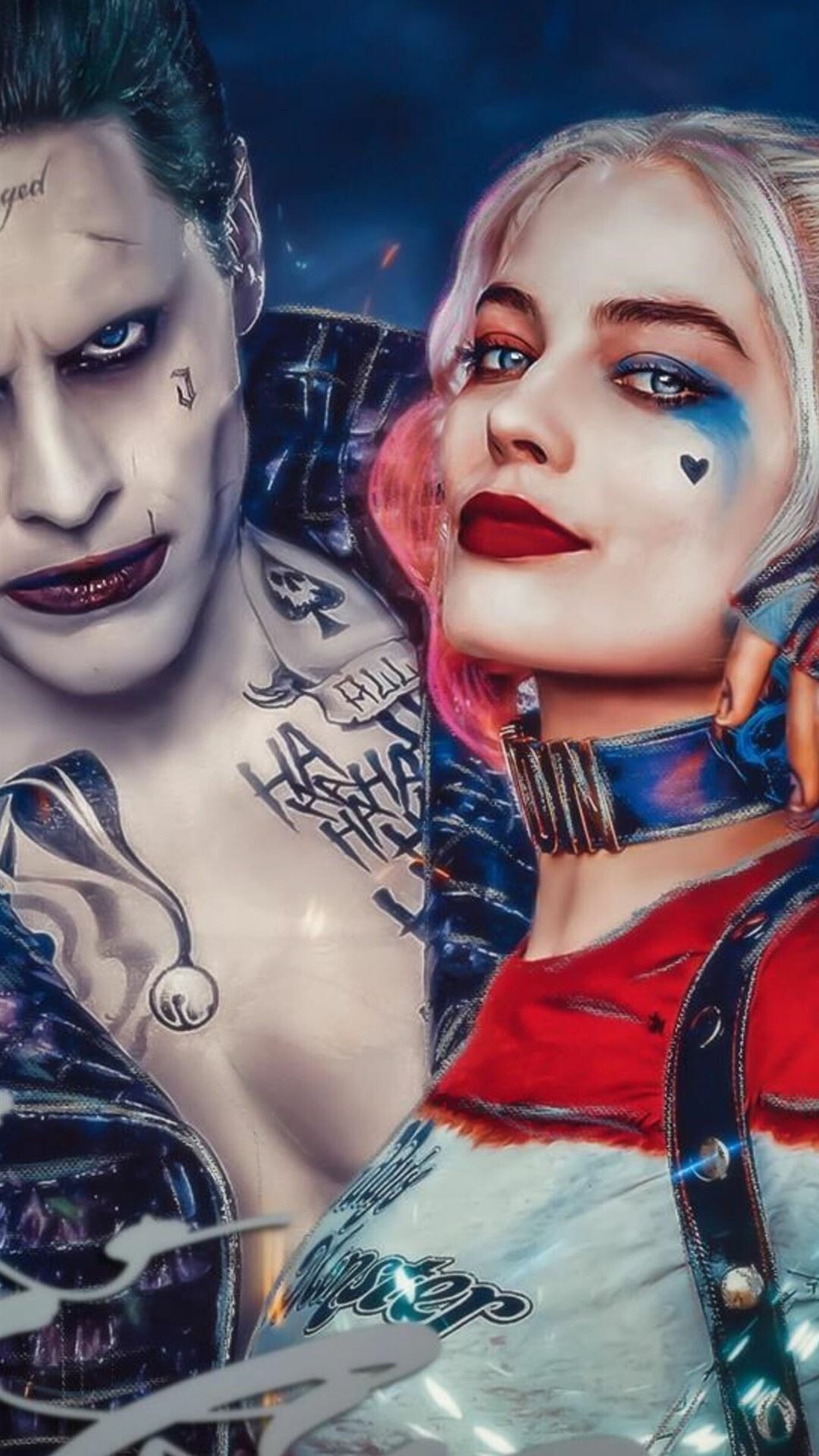 Suicide Squad: Joker manipulates psychiatrist Harleen Quinzel into falling in love with him during his time as a patient in Arkham Asylum. 1080x1920 Full HD Wallpaper.