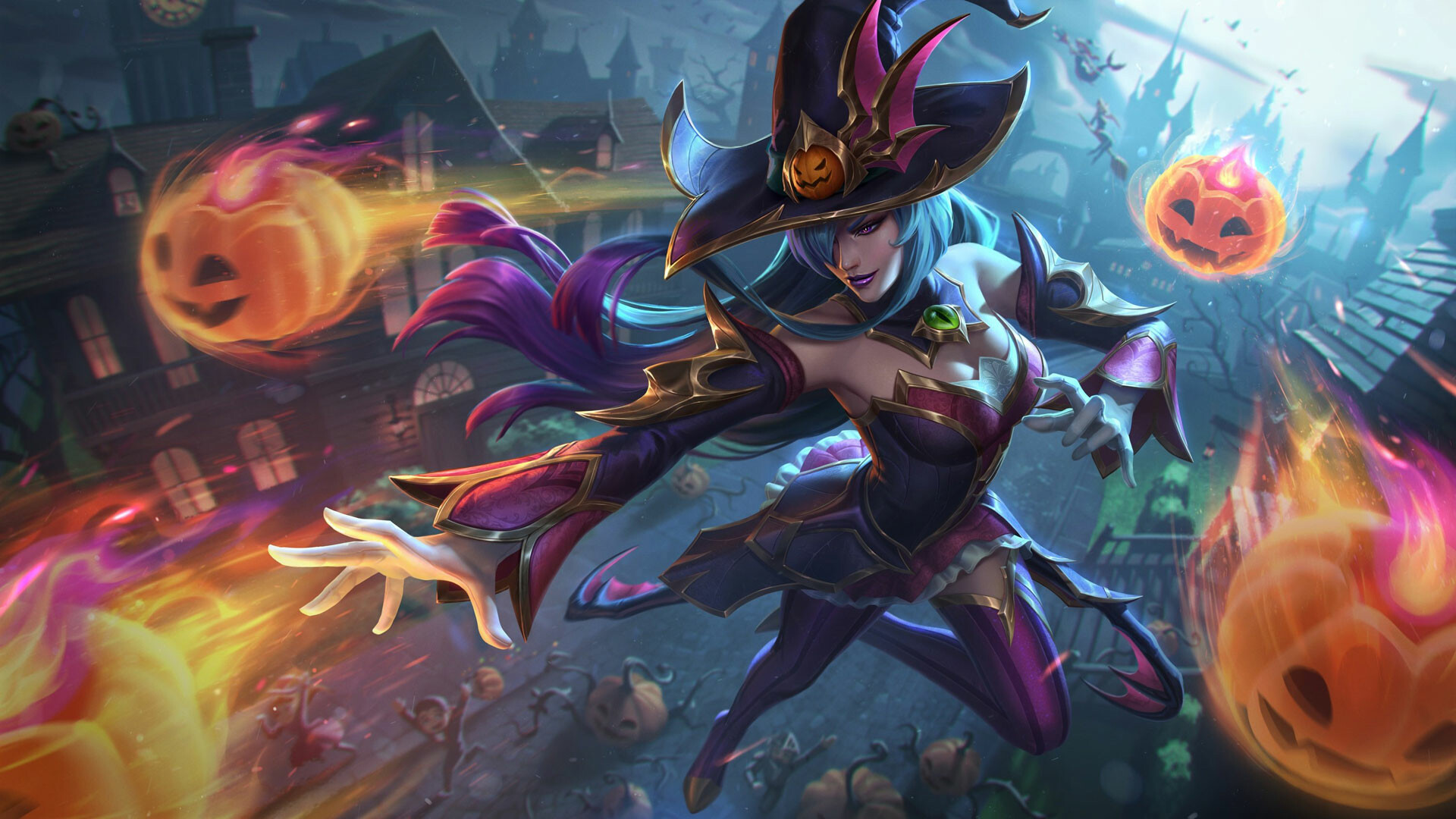 League of Legends: Syndra, the Dark Sovereign, Mage, Burst, Wild Rift. 1920x1080 Full HD Background.