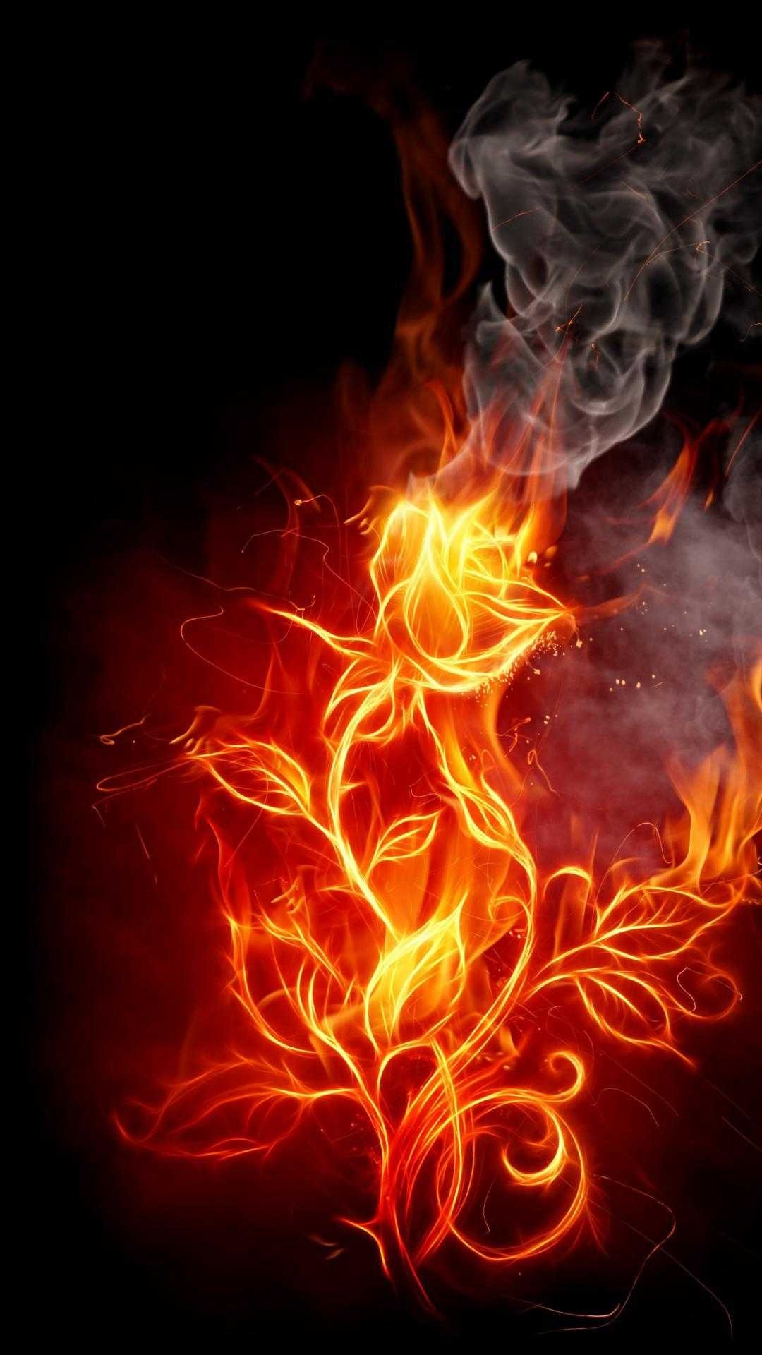 Blazing heat, HD fire wallpaper, Intense flames, Vibrant colors, Warmth and energy, 1080x1920 Full HD Handy