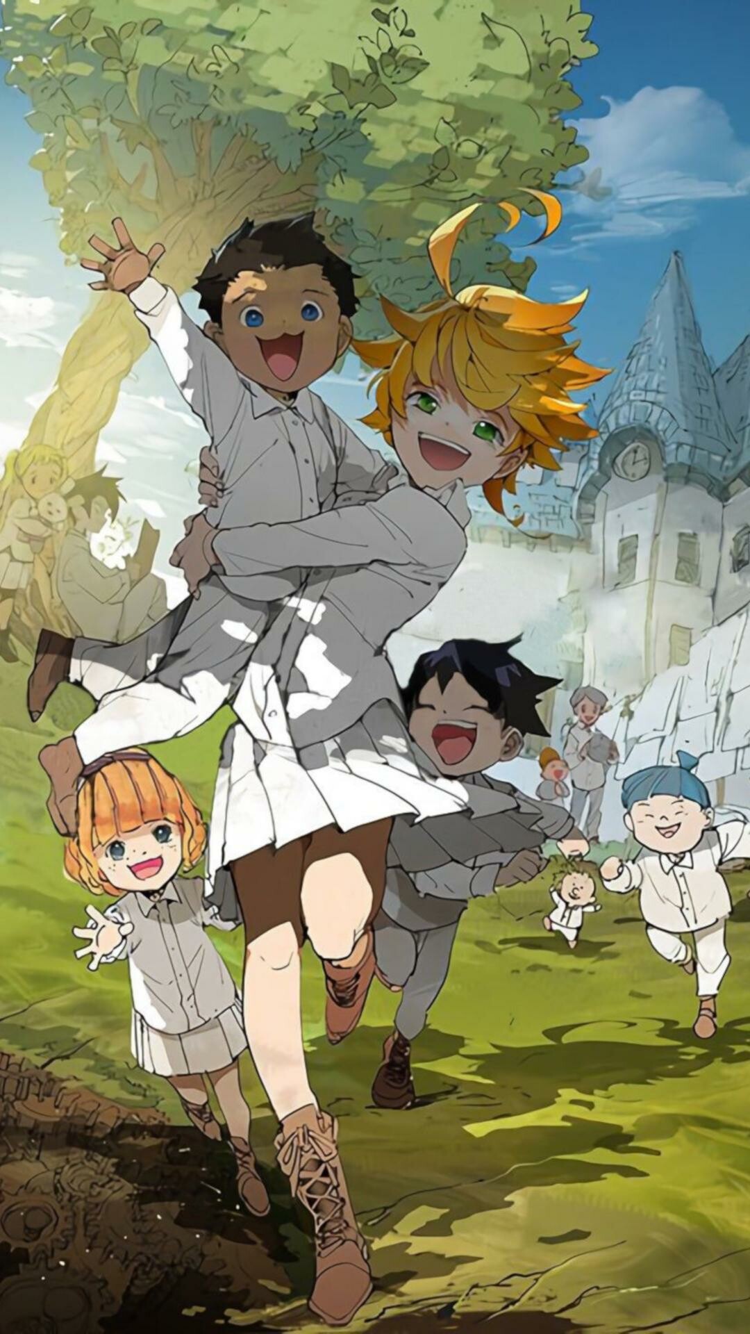 The Promised Neverland: Funimation added the series' English dub to its streaming service on July 1, 2020. 1080x1920 Full HD Background.