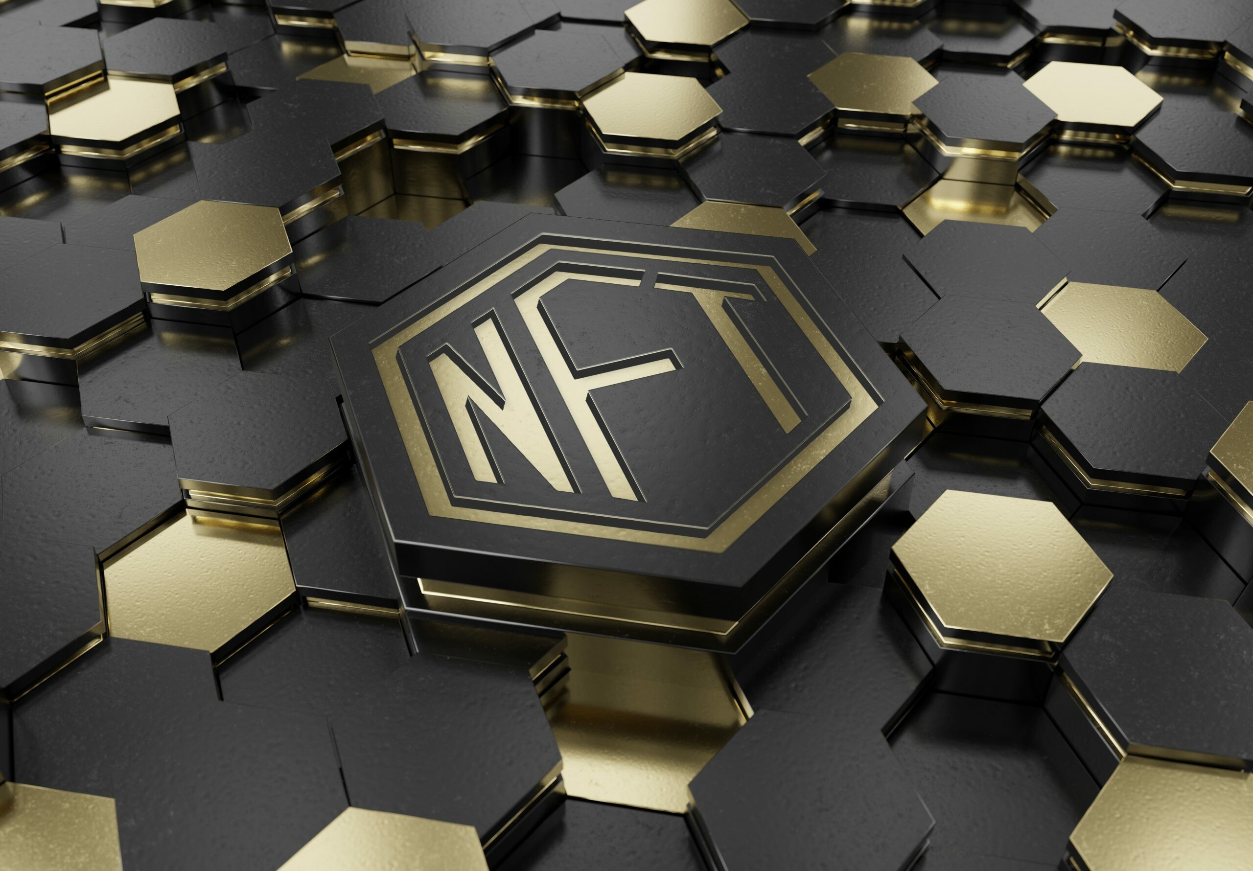 NFT: A non-fungible token, A unit of data that lives on a blockchain. 2560x1780 HD Wallpaper.