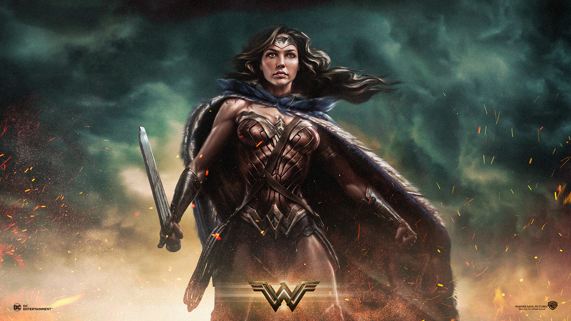 Warner Bros. Entertainment, Powerful warrior, Amazon princess, Female superhero, 1920x1080 Full HD Desktop