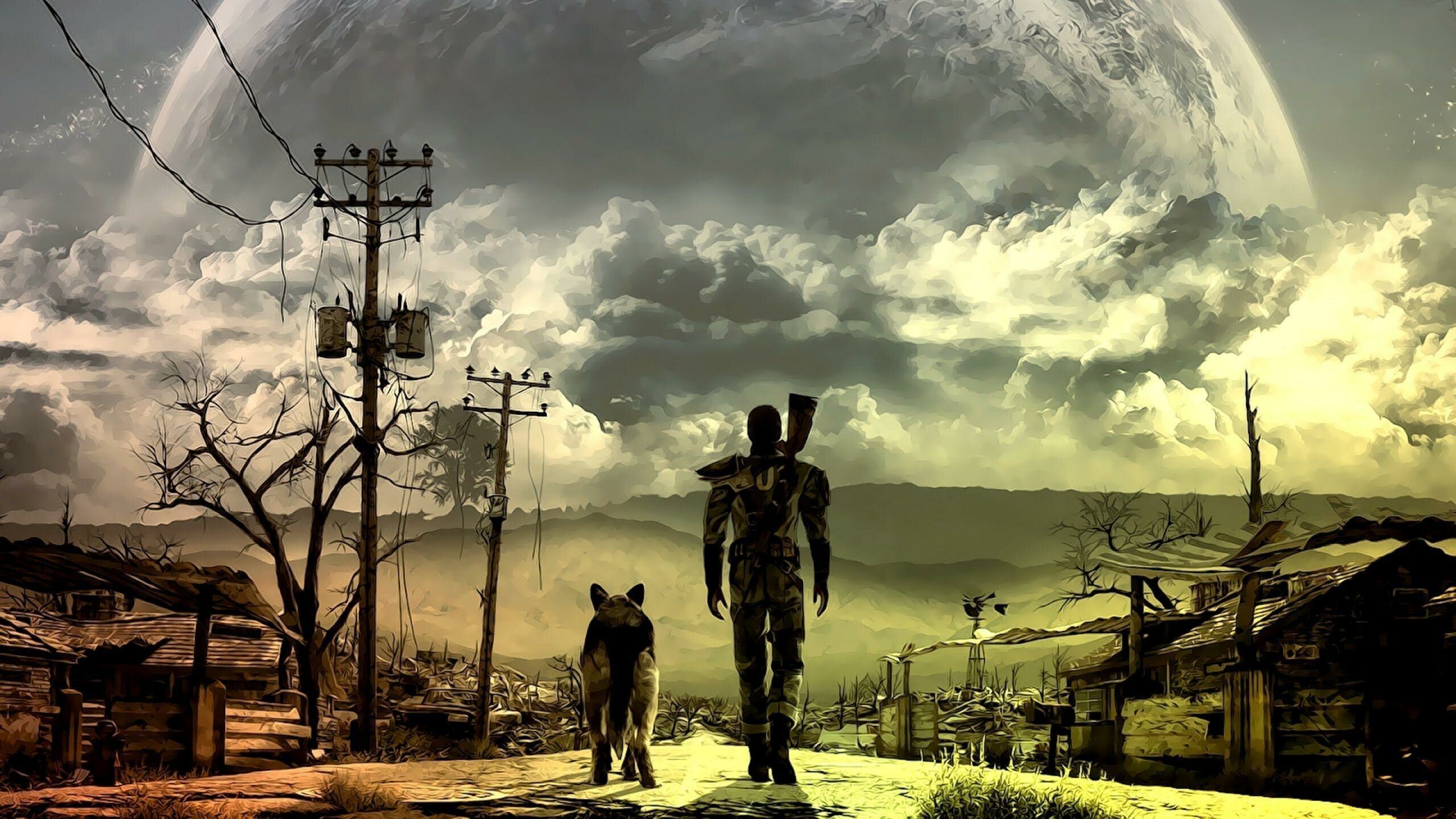 Fallout: Set in and around the Boston area in 2287, RPG. 2560x1440 HD Background.