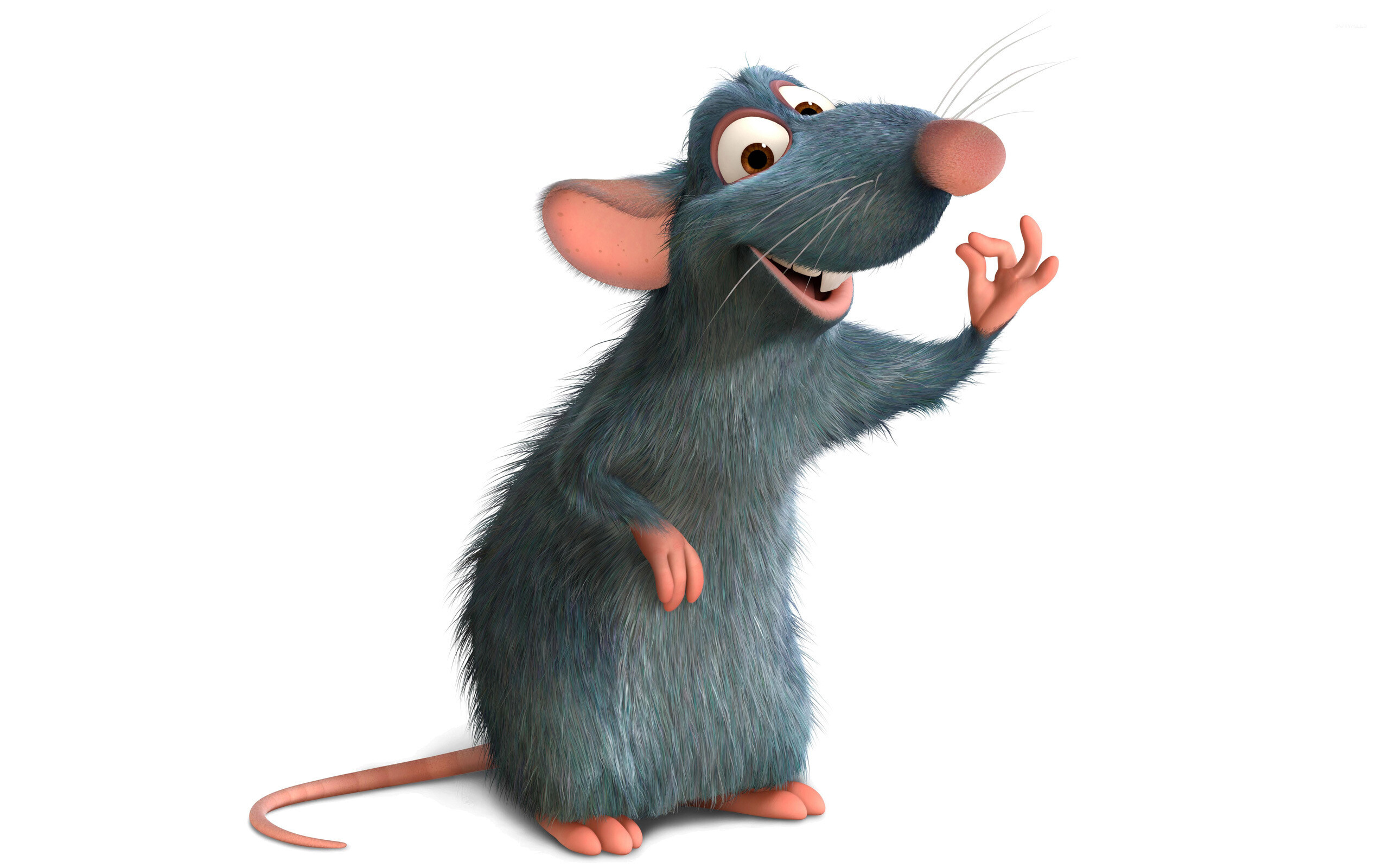 Ratatouille: Remy, A bluish-gray rat from Paris with a passion for food. 2560x1600 HD Background.