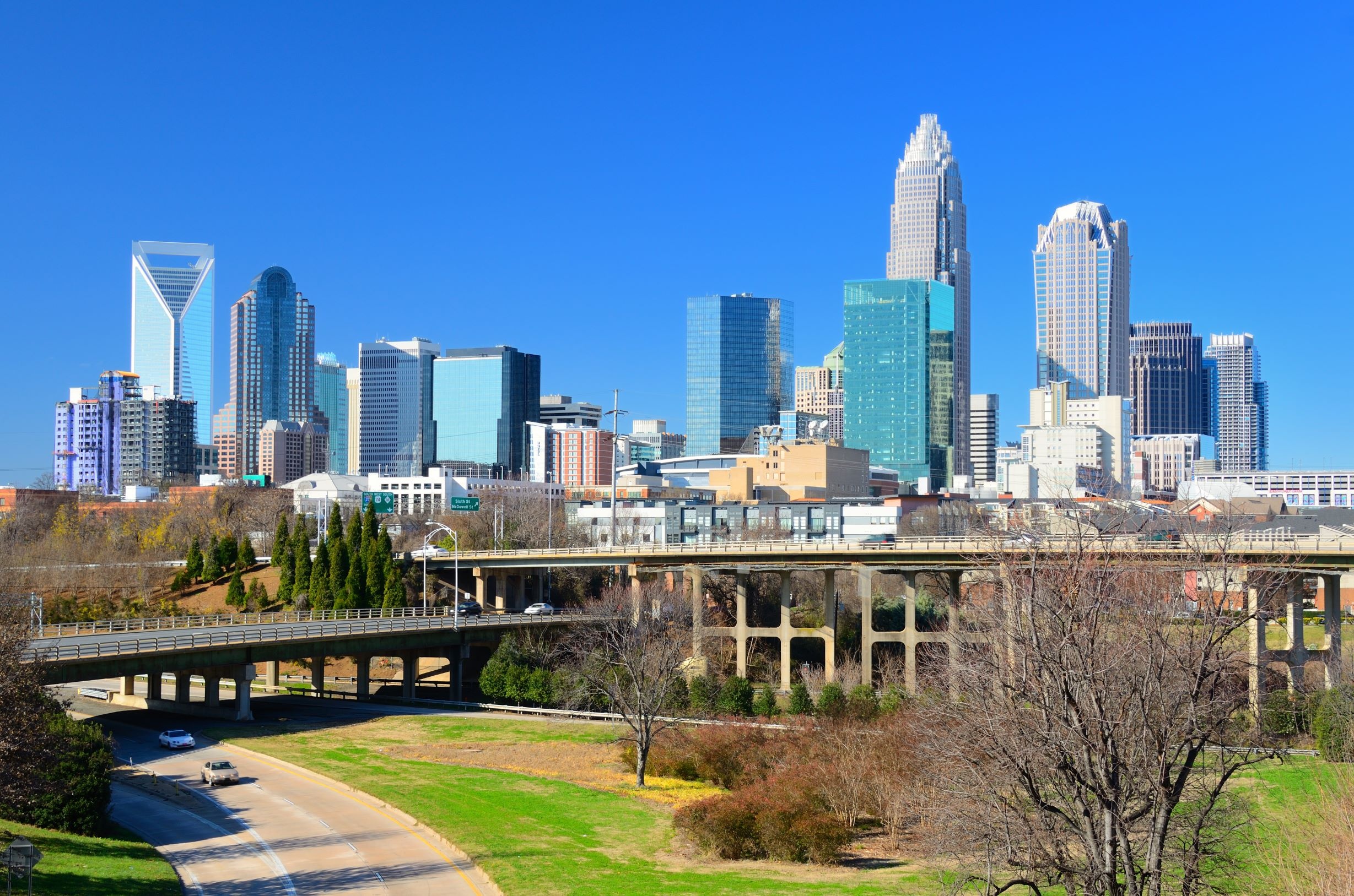 Charlotte skyline, Urban cityscape, North Carolina, 2460x1630 HD Desktop