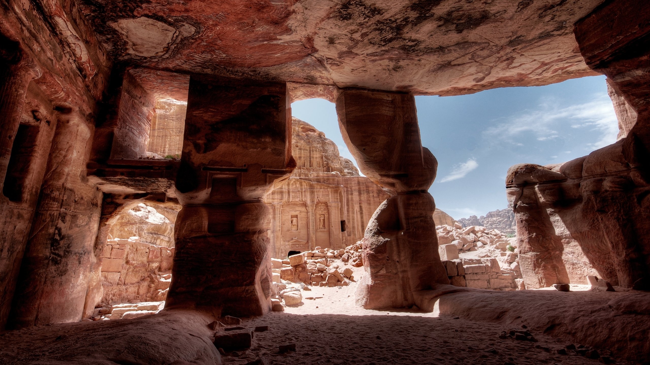Petra Jordan, Ancient rock city, World wonder, 2560x1440 HD Desktop