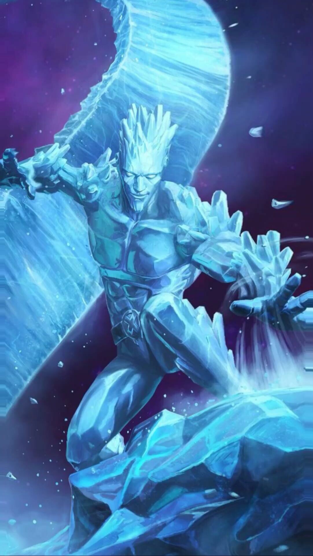 Iceman, Marvel character, Cryokinetic abilities, X-Men member, 1090x1930 HD Phone