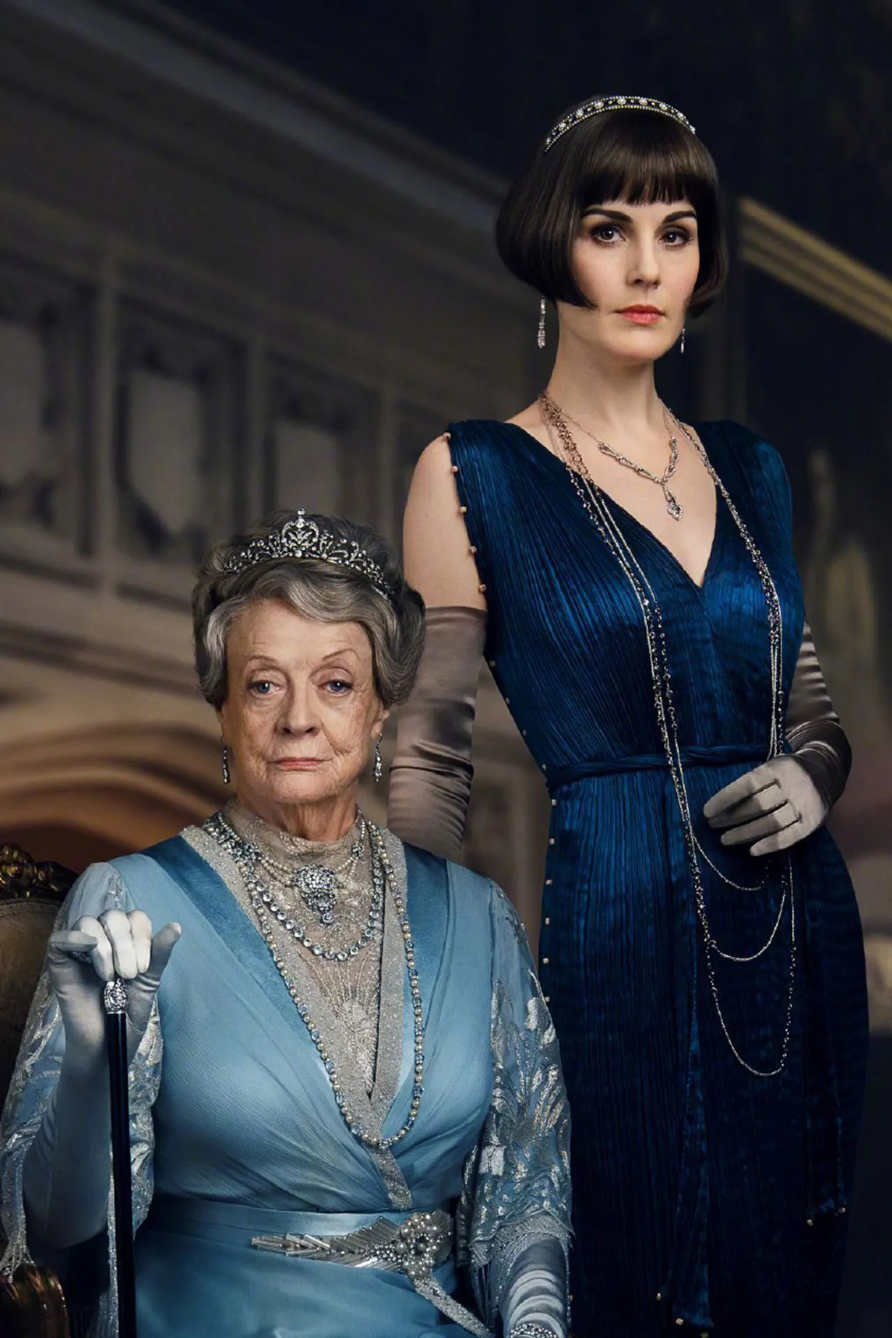 Michelle Dockery: Dame Maggie Smith as Violet Crawley, The Bentley Skinner Tiaras, The Downton Abbey. 1280x1920 HD Background.