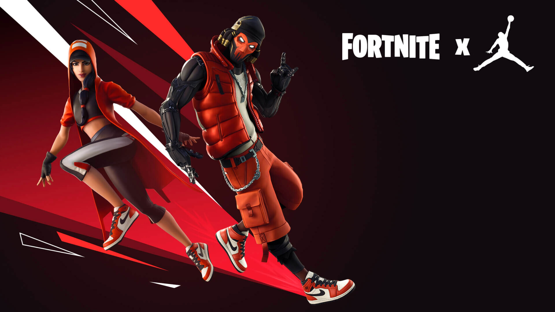 Fortnite: Jordan skin, A survival game where 100 players fight against each other. 1920x1080 Full HD Background.