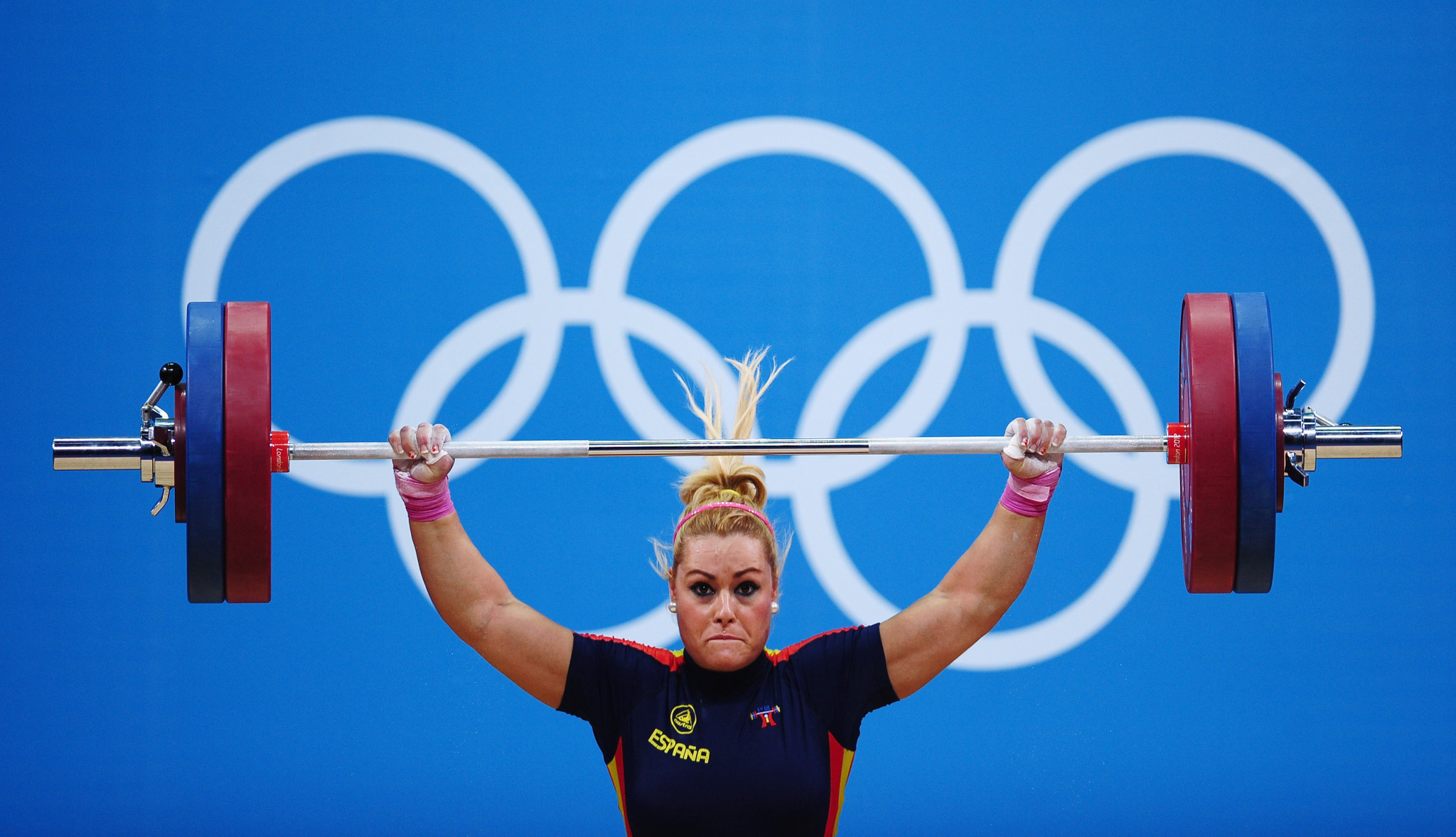 Weightlifting: IWF, A Spanish weightlifter, Lydia Valentin Perez, Olympic Games. 2050x1180 HD Background.