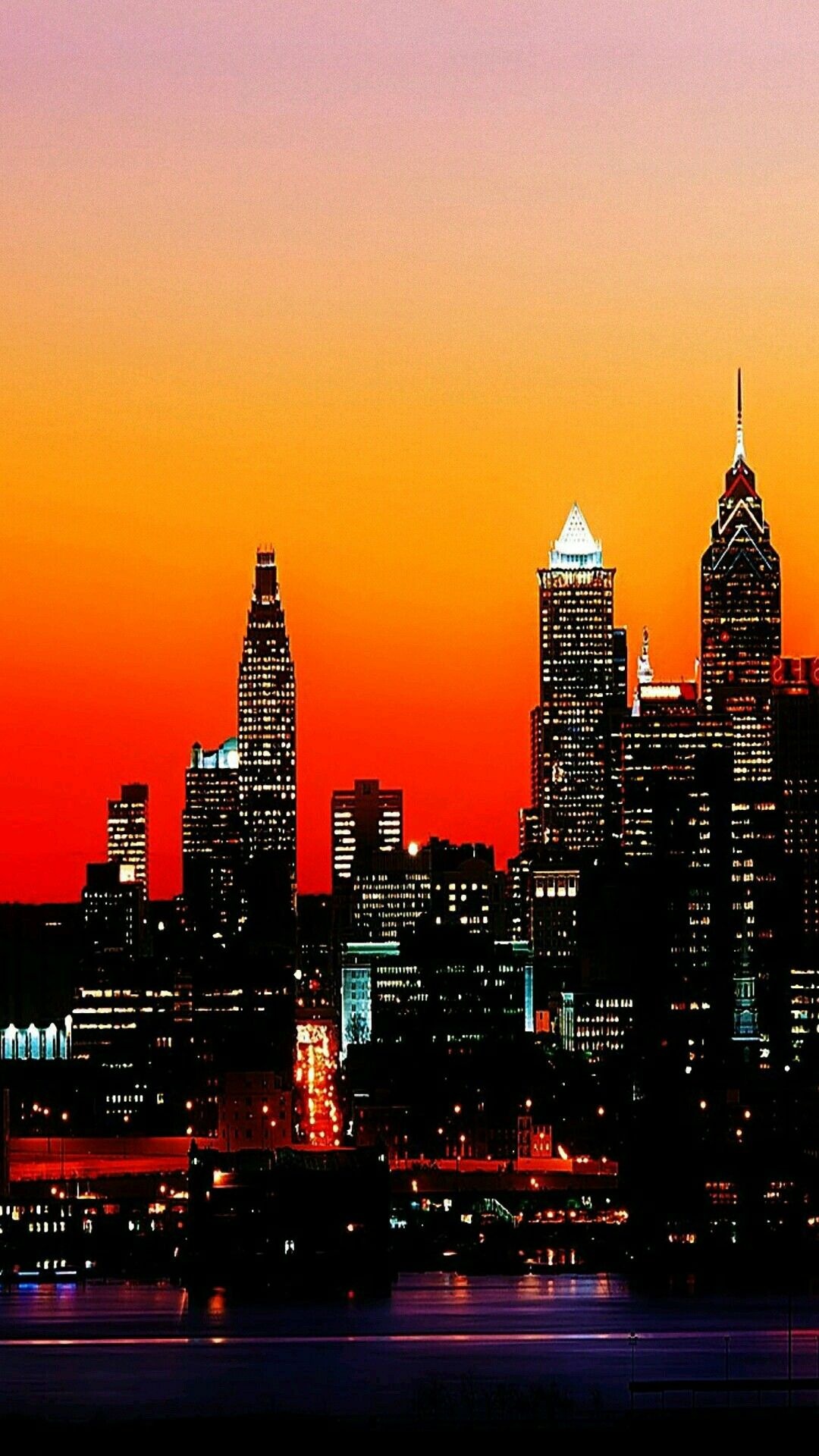 Philly skyline, Cityscapes, Vibrant colors, Urban charm, 1080x1920 Full HD Phone